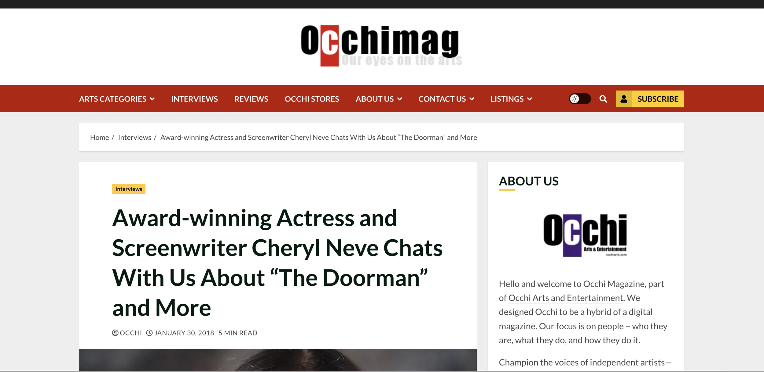 Occhi Magazine Press Article