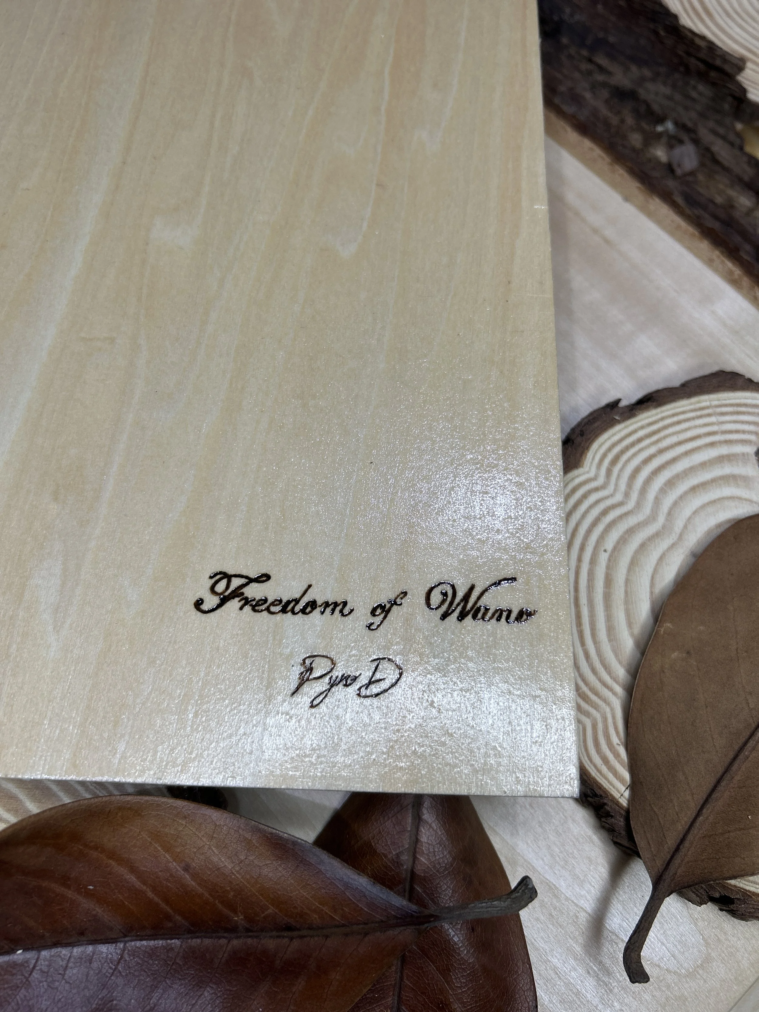 Wood-burned pyrography artworks, anime, One Piece, Luffy, Freedom of Wano, handcrafted in original, unique, artisan, one-of-a-kind fantasy decor