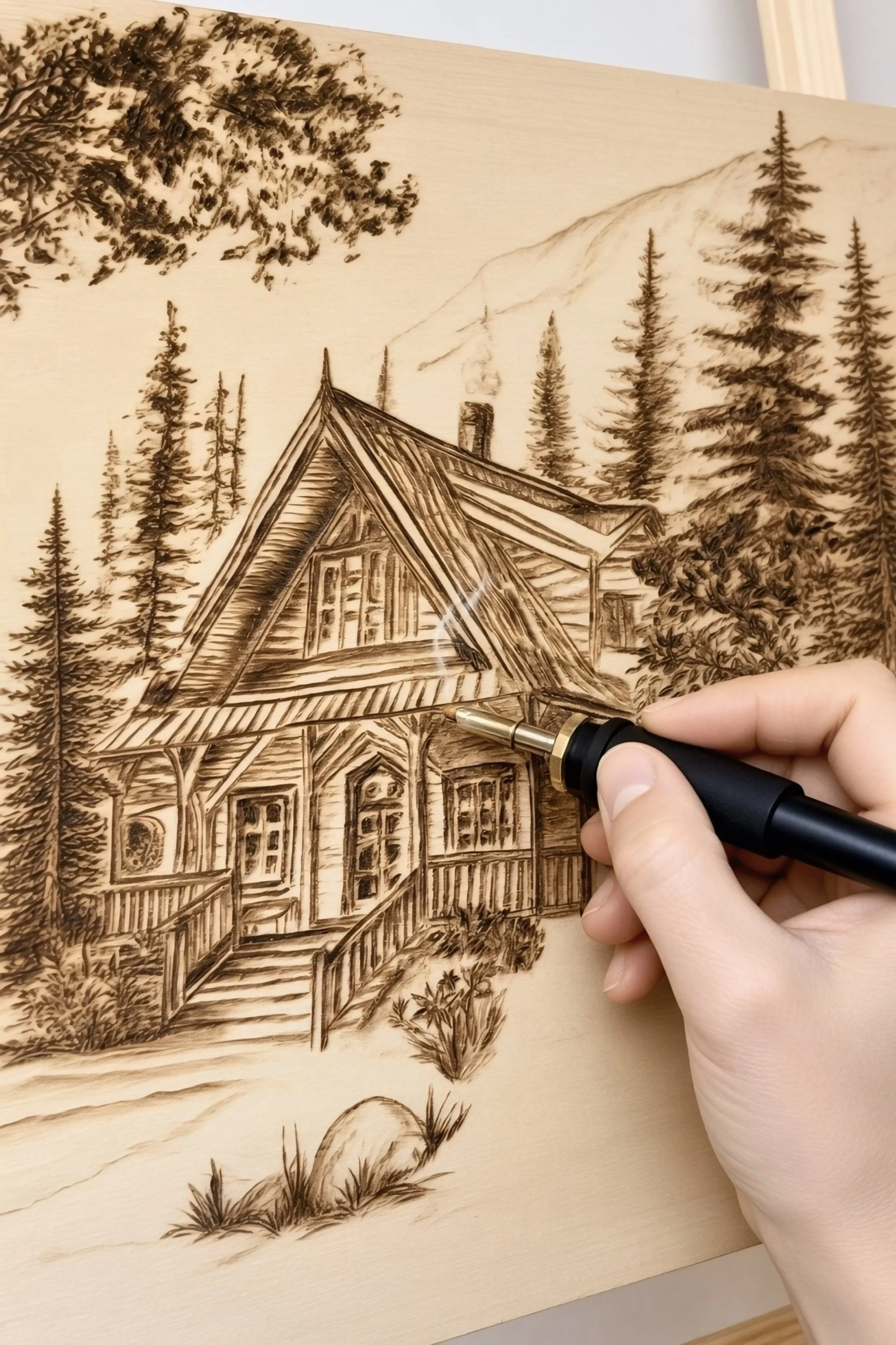 Pyro D Studio- Artist hand crafting detailed luxury pyrography art, fire-burned onto solid natural hardwood