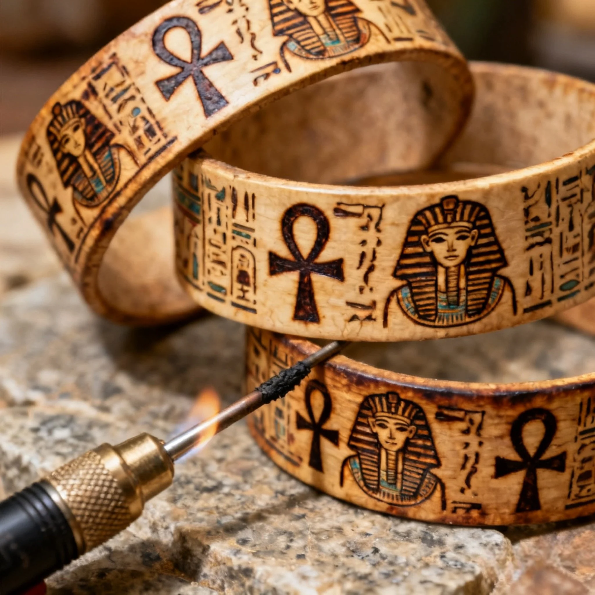 Original Ancient Egyptian Pyrography Artwork