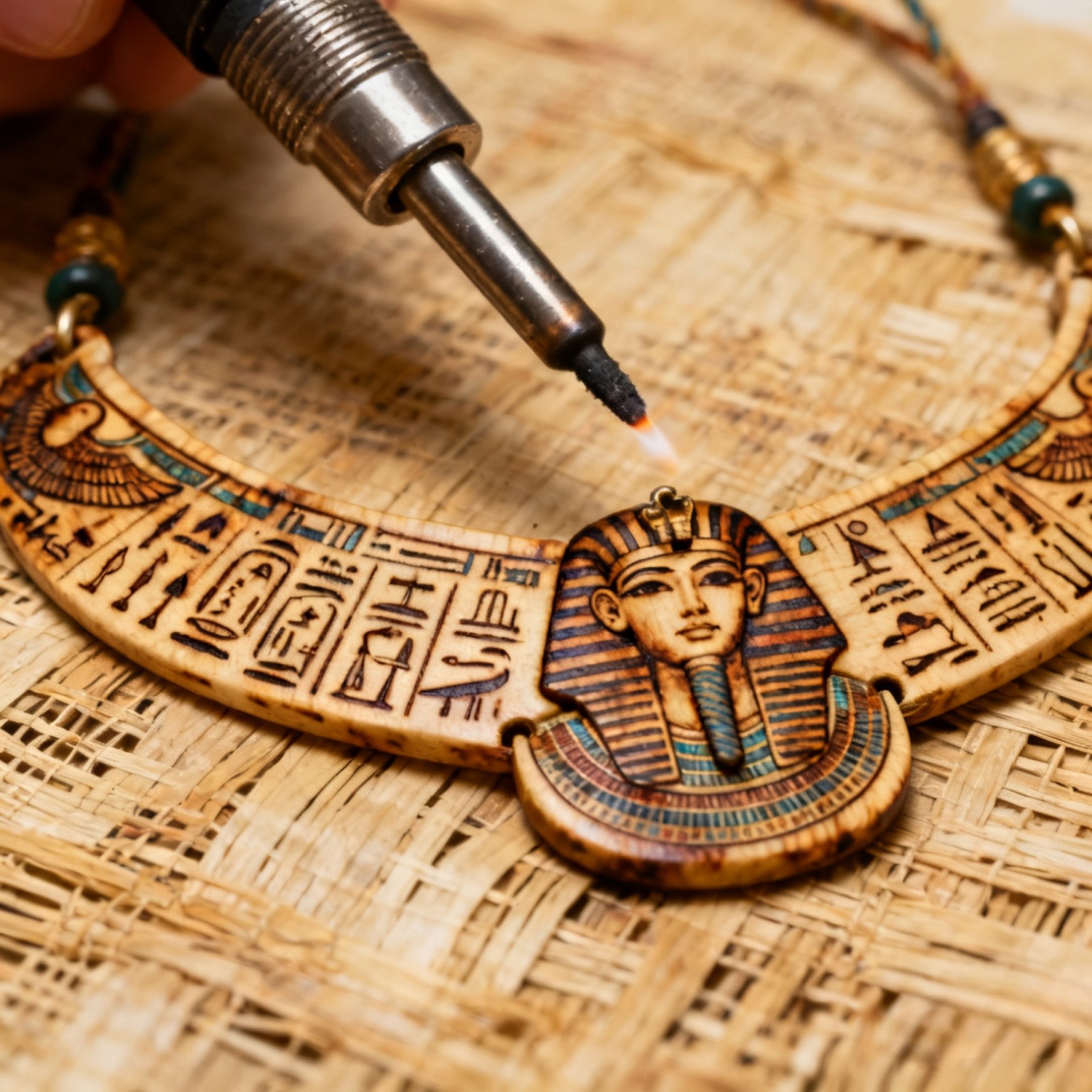 Traditional Ancient Egyptian Handcrafted Artwork | Pyrography | Wood-Burning