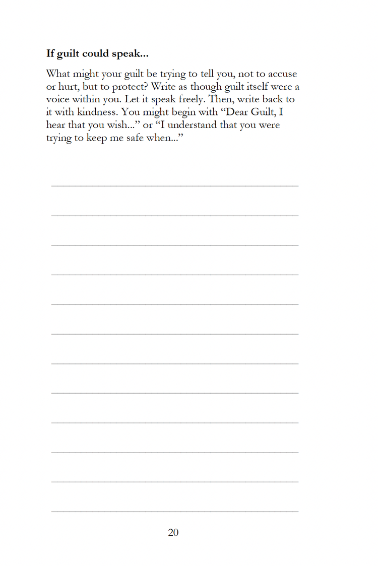 Workbook page — If Guilt Could Speak