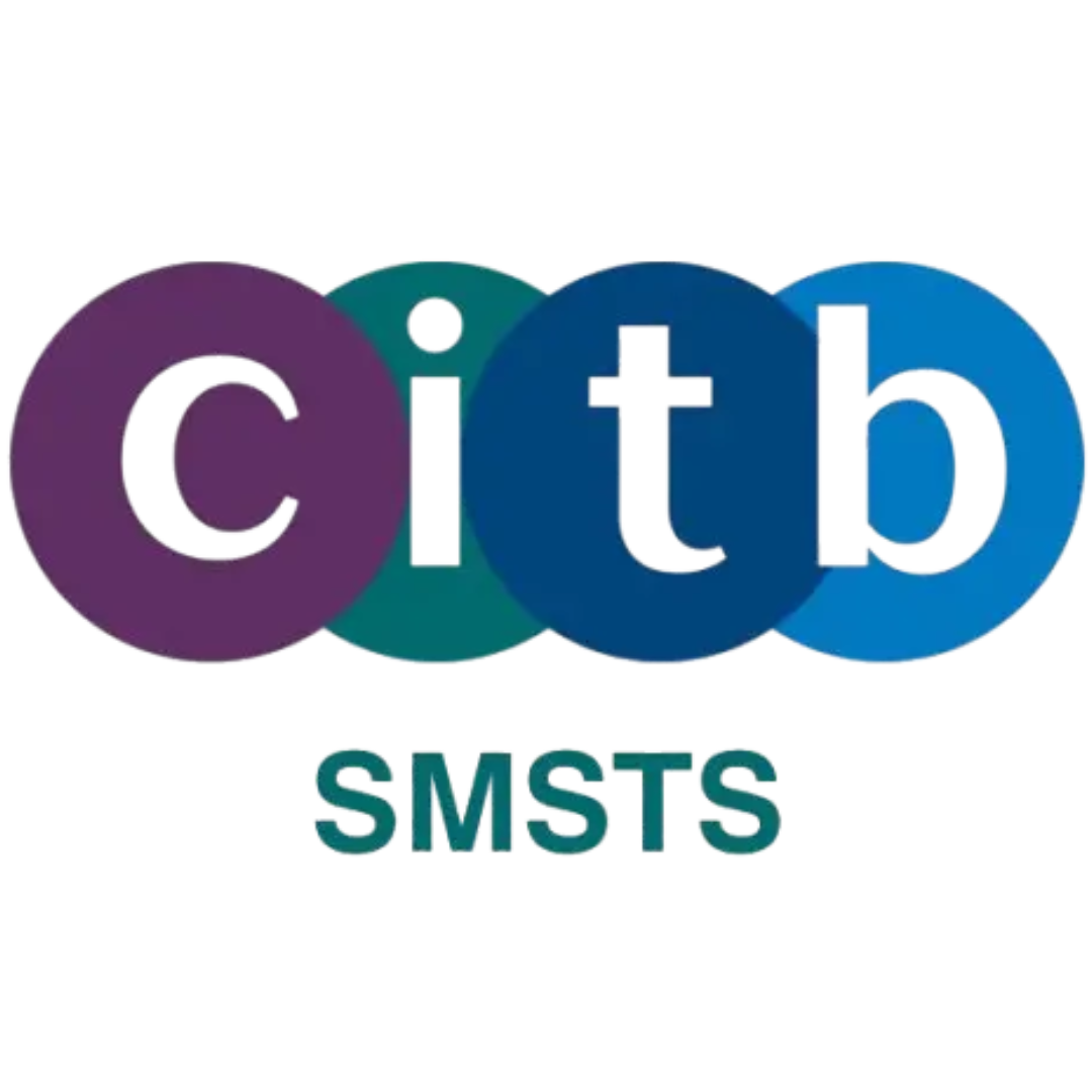 Logo with overlapping circles spelling 'citb' with 'SMSTS' underneath.