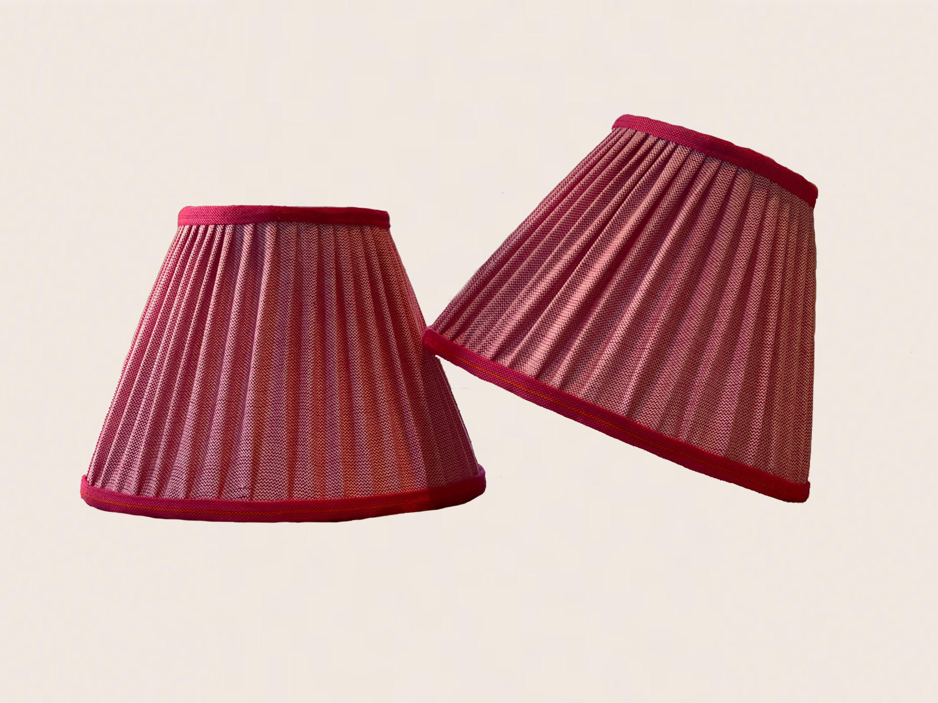 Pink Kikoy Pair of Lampshades