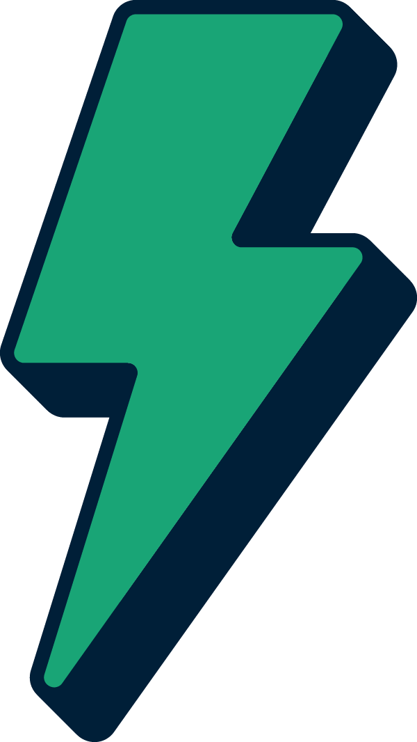 Green lightning bolt symbol with a dark outline.