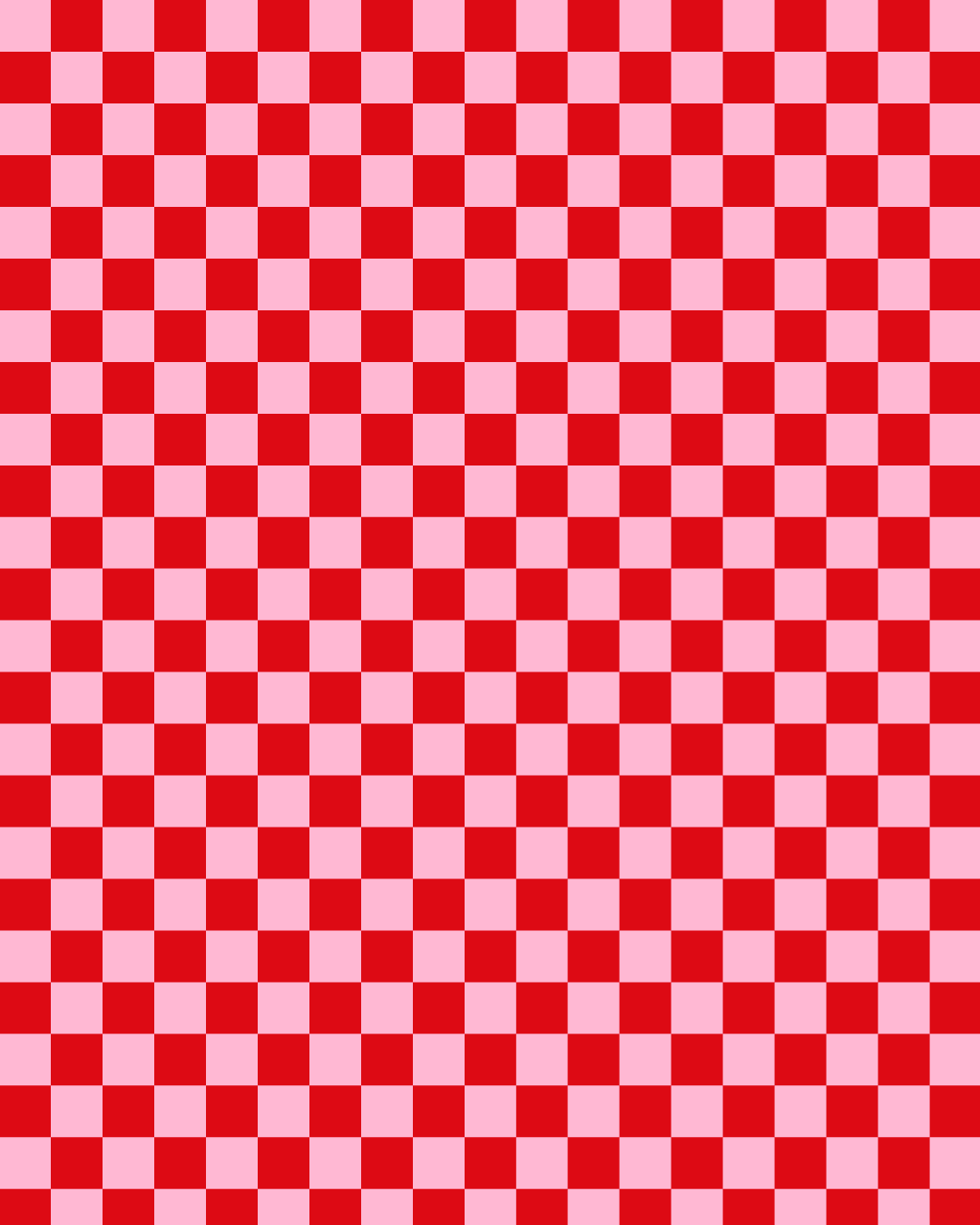 A pattern of red and pink checkered squares arranged in a grid.