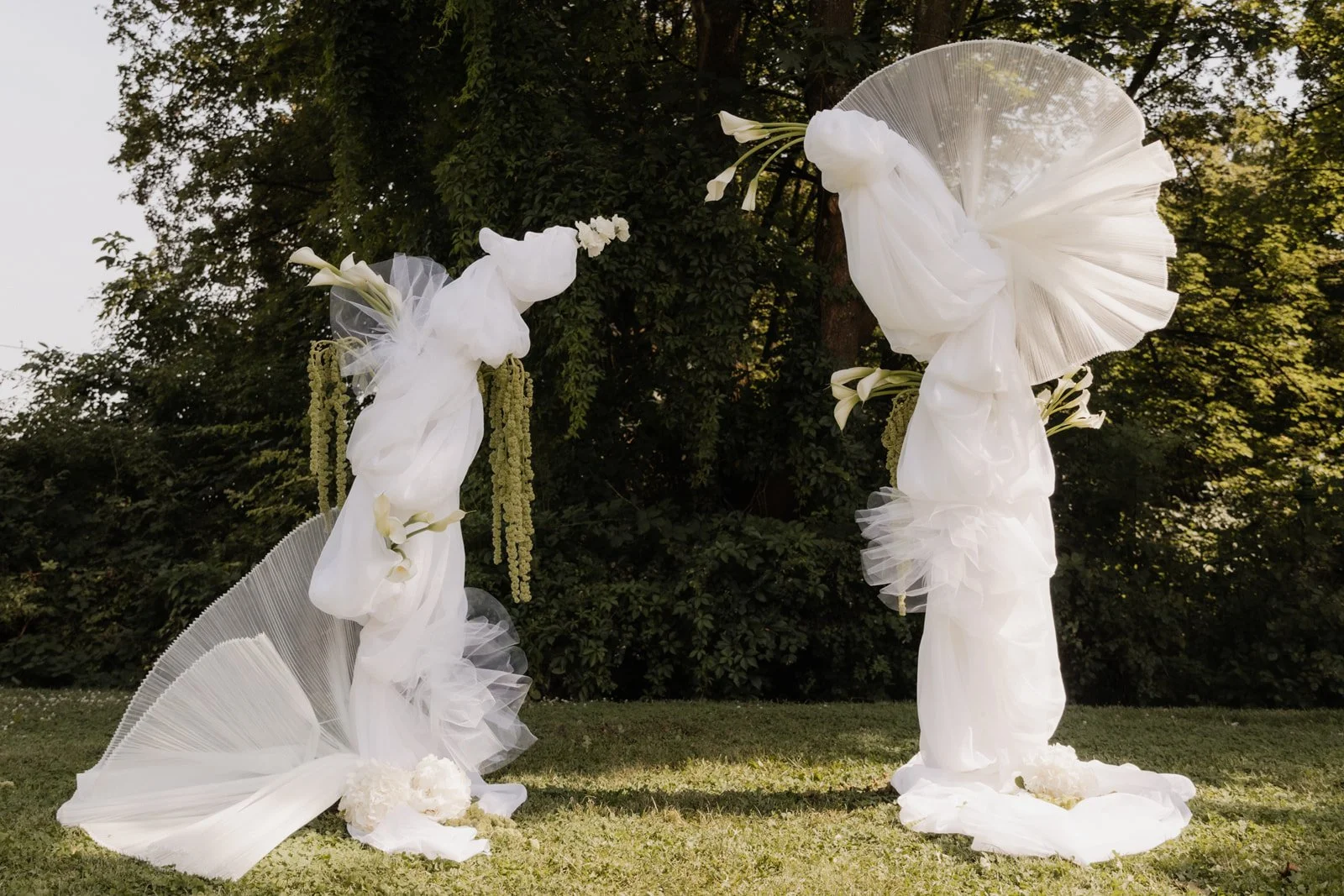 artistic wedding arch during a luxury wedding celebration