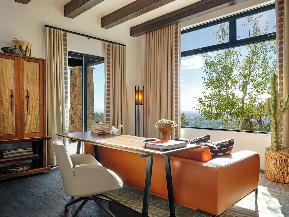 Luxury Home Office with Mountain Views by Chandler Prewitt Design