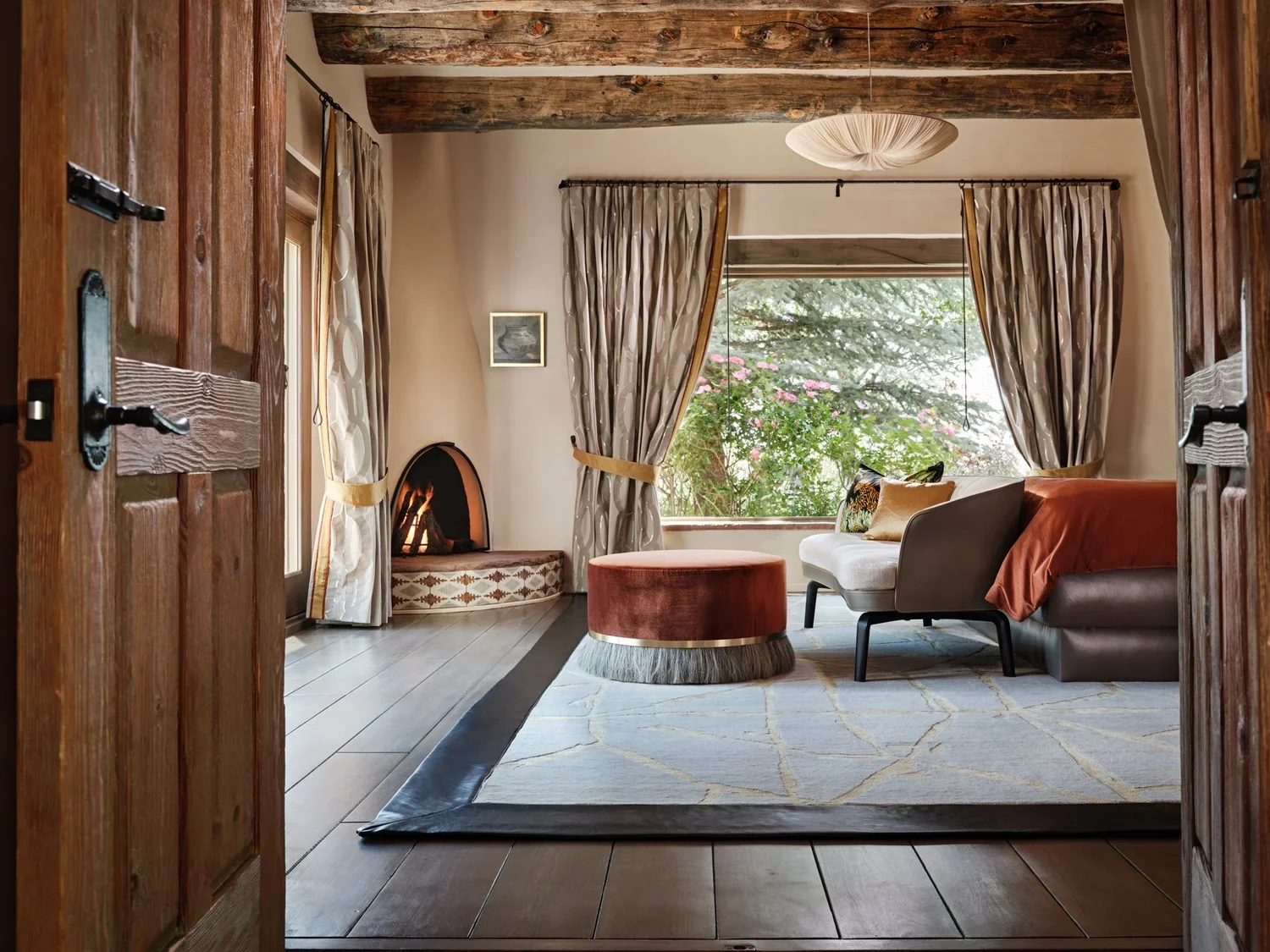 Santa Fe Living Room with Mountain Views by Chandler Prewitt Design
