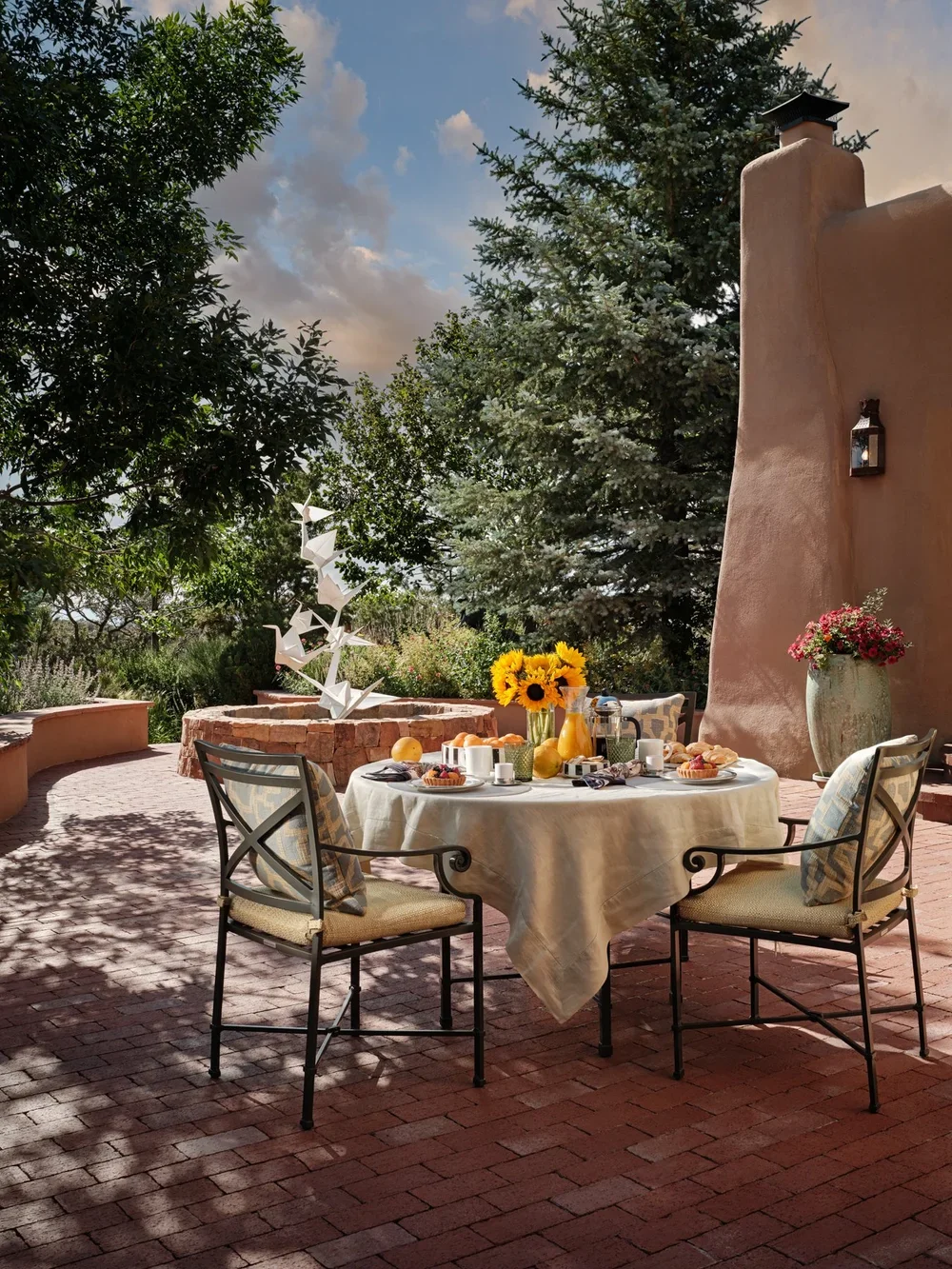 Luxury Outdoor Dining Patio by Chandler Prewitt Design