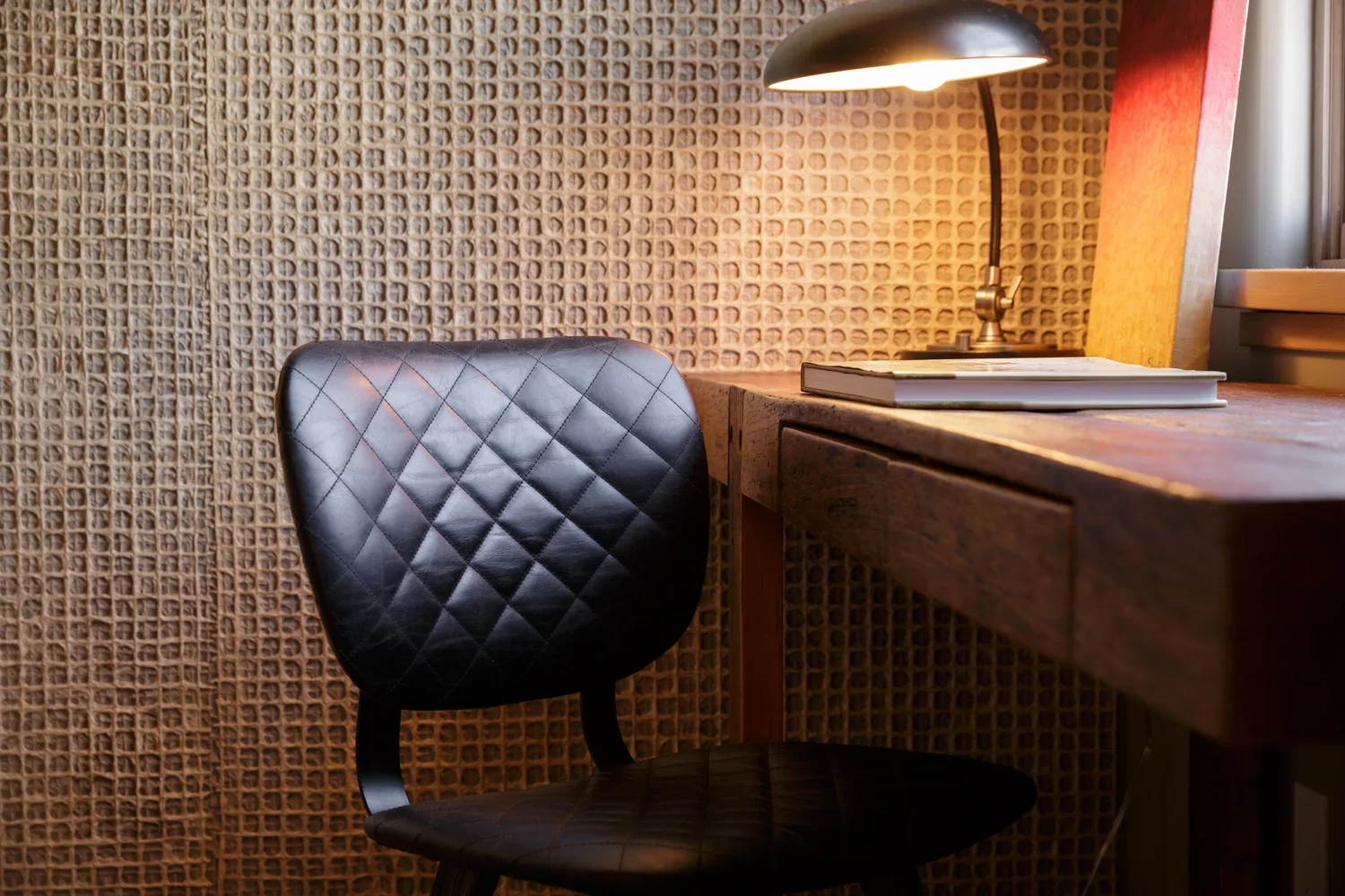 Modern Desk Nook with Quilted Leather Chair (Copy)