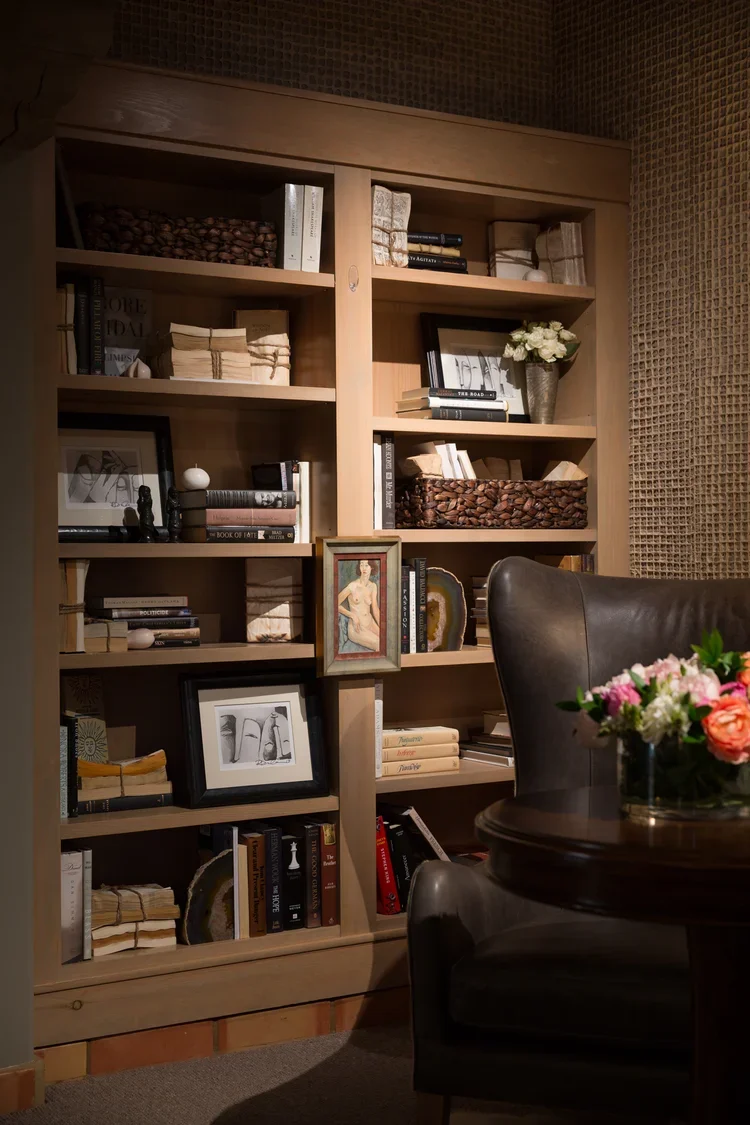 Built-In Wood Bookshelves with Decorative Styling (Copy)
