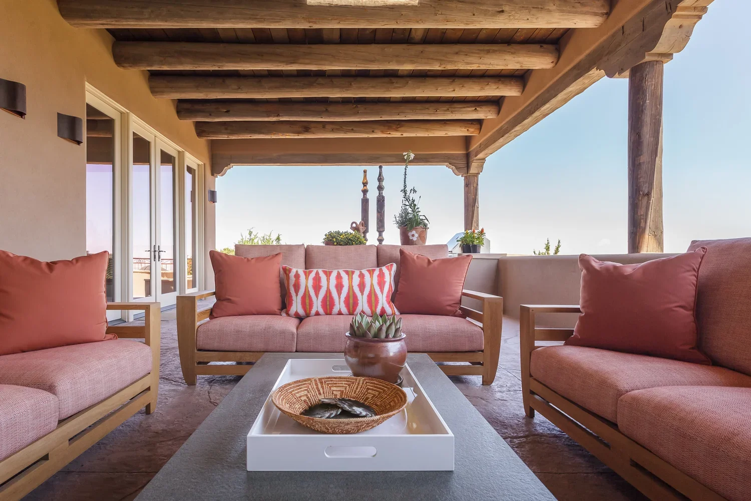 Covered Patio Lounge with Mountain Views