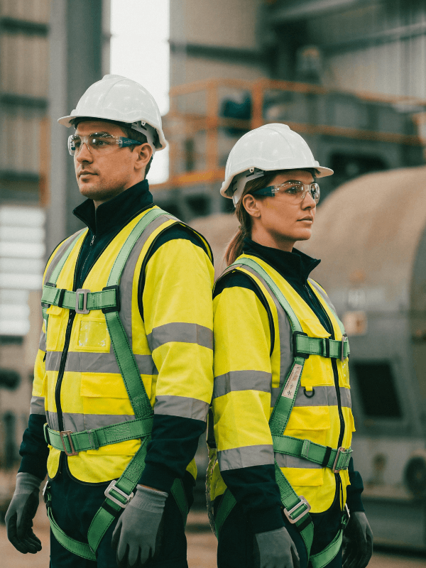 image of workers in hard hats for Big Beautiful Bridge South African refugee employment services