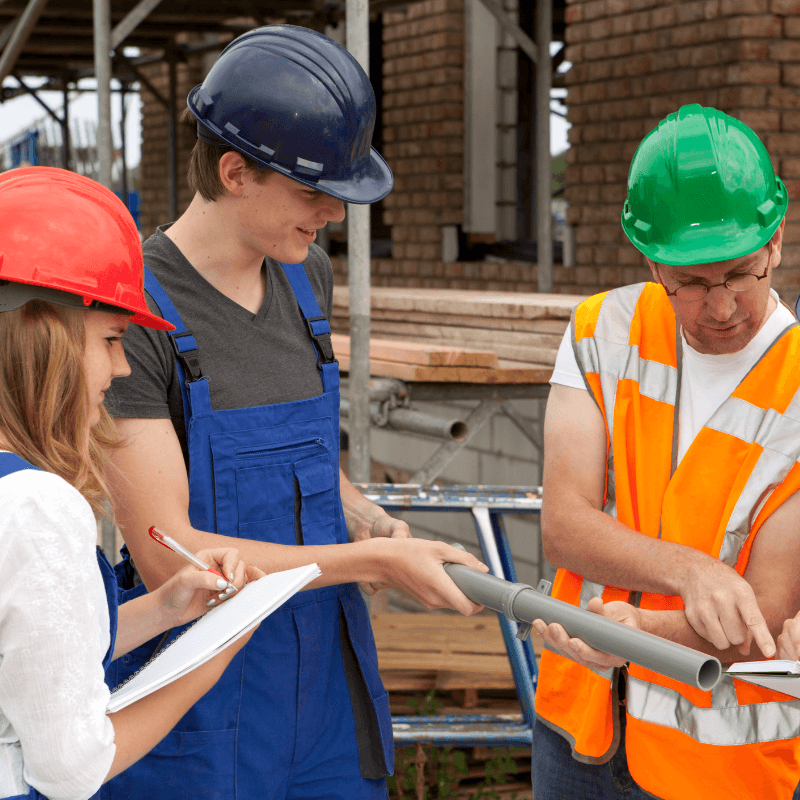 image of workers at a construction site for Big Beautiful Bridge American jobs connection for refugees