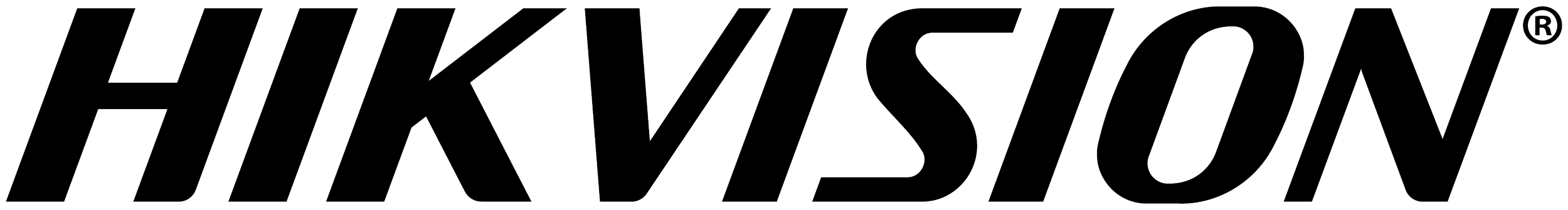 HIKVISION logo in black outline style.