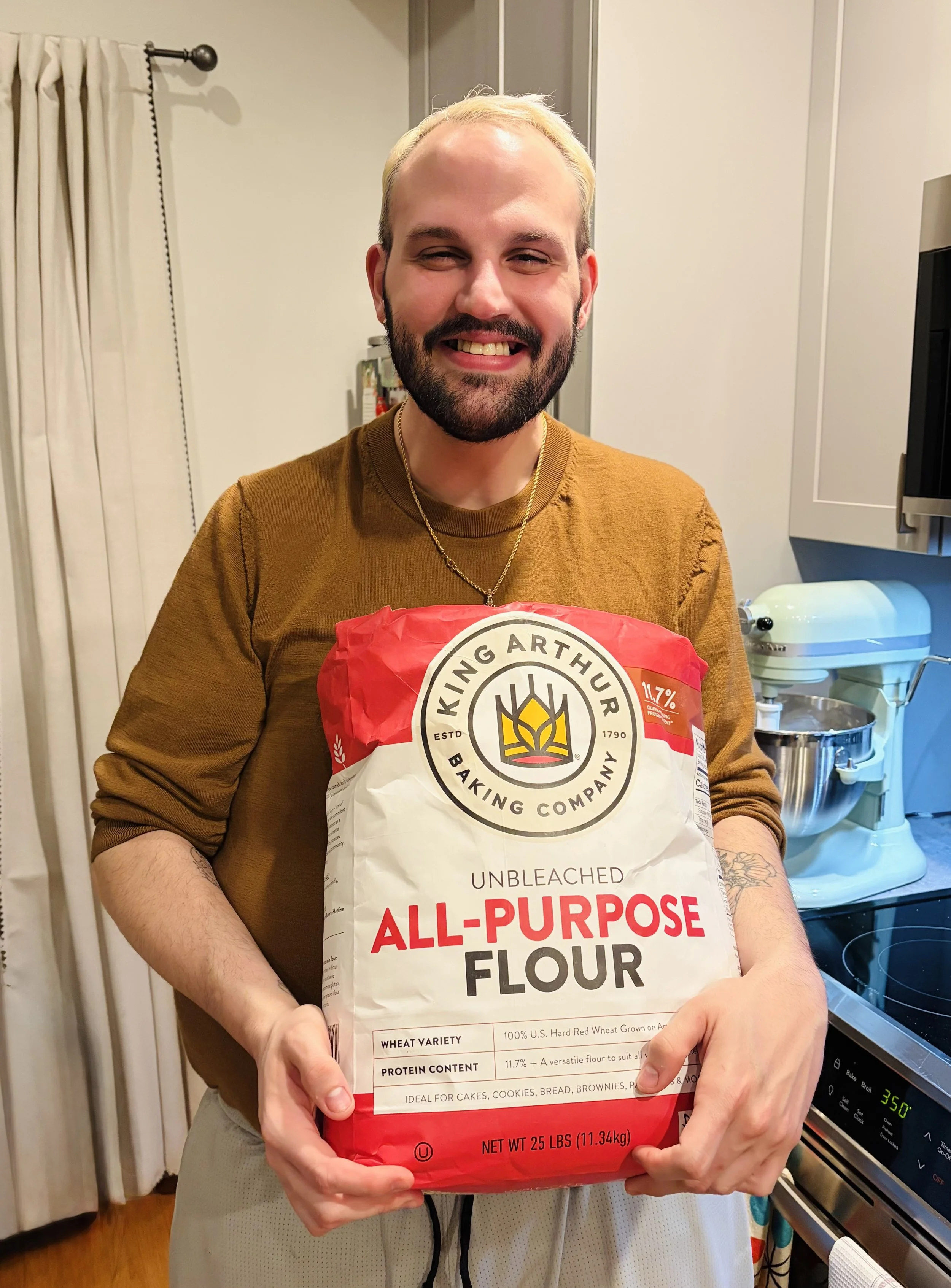 Caleb Harbeck, owner and pastry chef of Sweet Cubby's, in his Keene kitchen