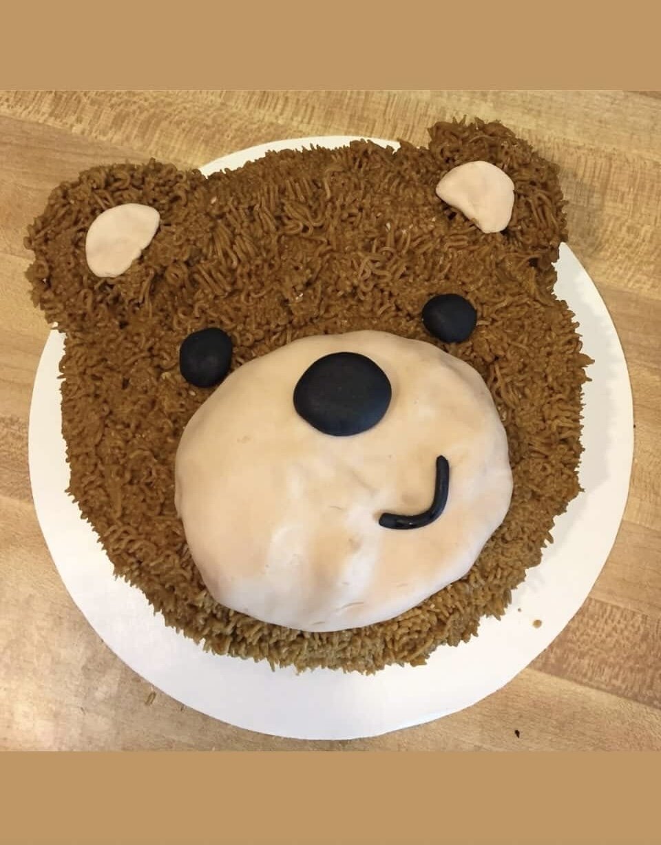 A bear cake for a new baby boy on the way! 