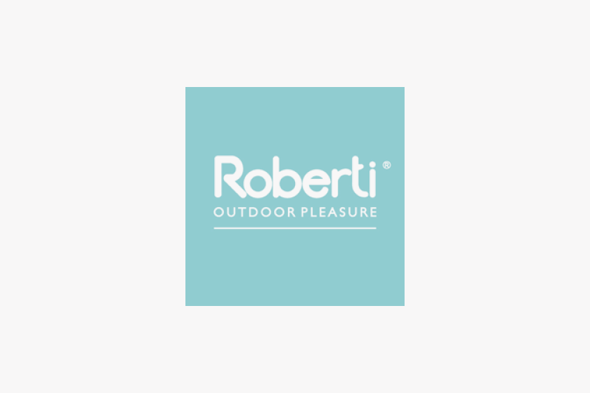 Logo von Roberti mit dem Slogan Outdoor Pleasure auf hellem Hintergrund.