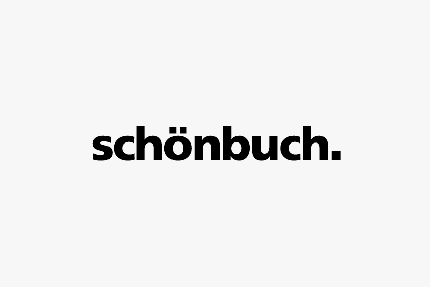 Schriftzug mit dem Wort "schönbuch" in fetten schwarzen Buchstaben auf weißem Hintergrund.