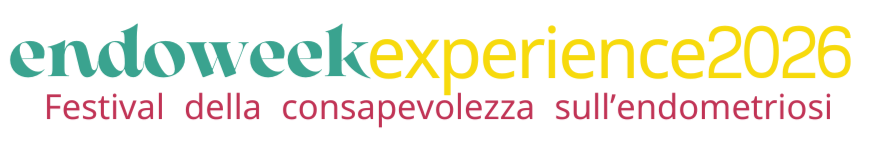 Logo con testo colorato di 'endoweeek experience 2026 Festival della consapevolezza sull'endometriosi'.