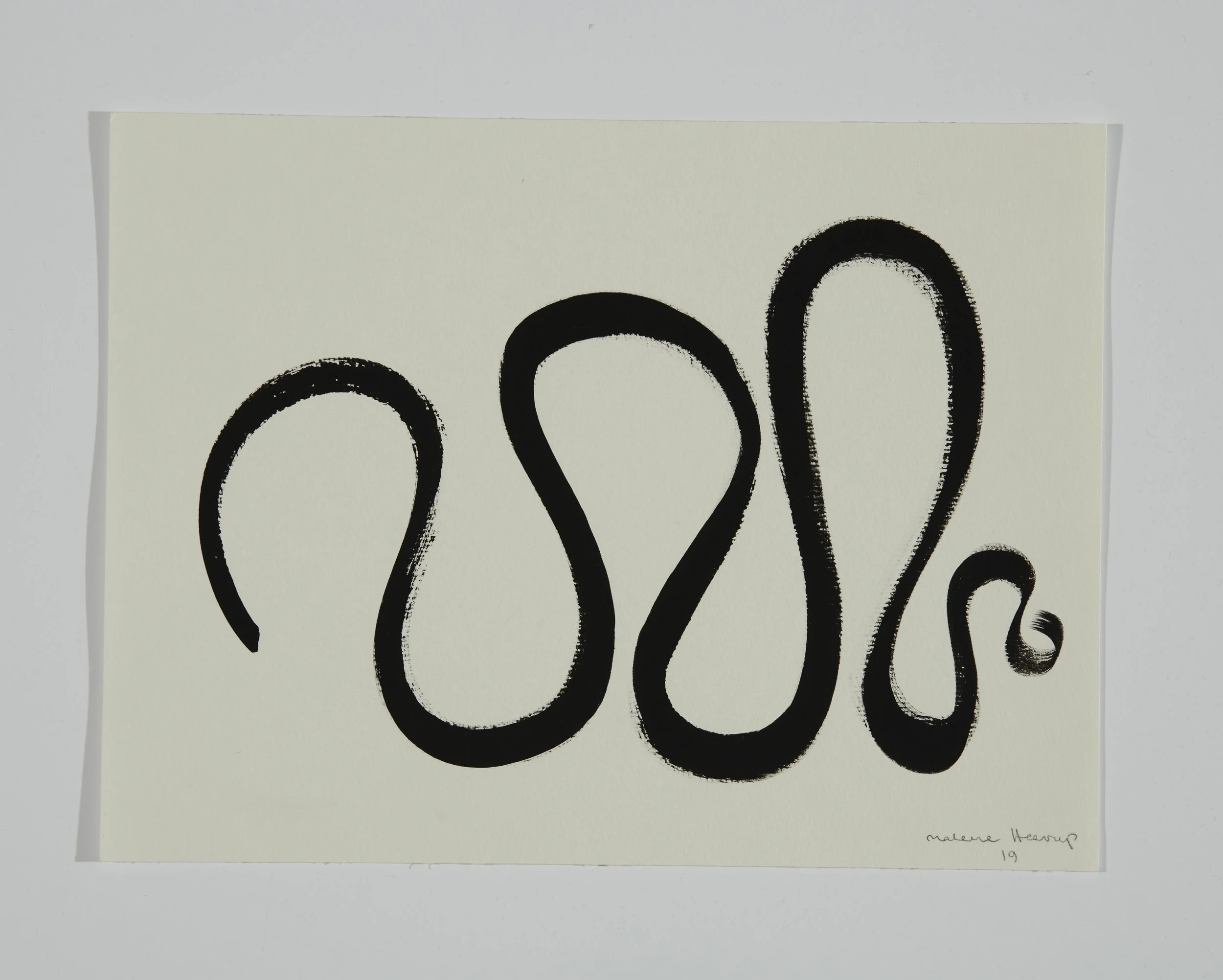 Black brushstroke number "88%" on a white piece of paper, signed "Malene Hennup 19" in the bottom right corner.