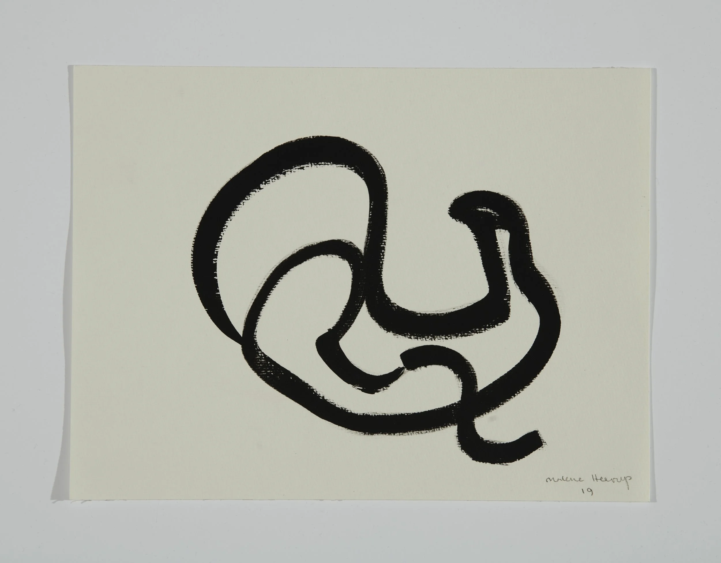 Abstract black line drawing of a person's profile, featuring an ear, nose, mouth, and chin, on a white background.