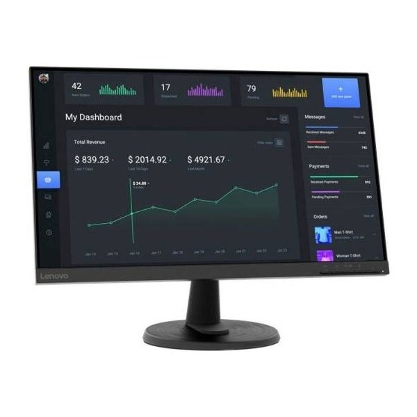 Lenovo C24-40 23.8'' VA FHD Flat Monitor, 75Hz Refresh Rate, 5ms Response Time, 16 9 Aspect Ratio, 16.7 Million Color Support, WLED Backlight, Tilt Angle, 8 Color Depth, HDMI, Black