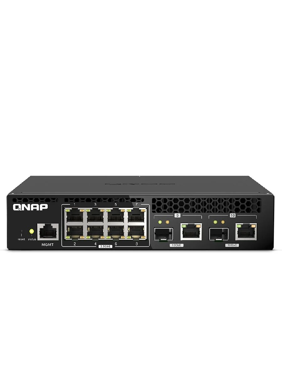 QSW-M2108R-2C  Entry-level 10GbE and 2.5GbE Layer 2 Web Managed Half-Width Rackmount Switch for Small Businesses