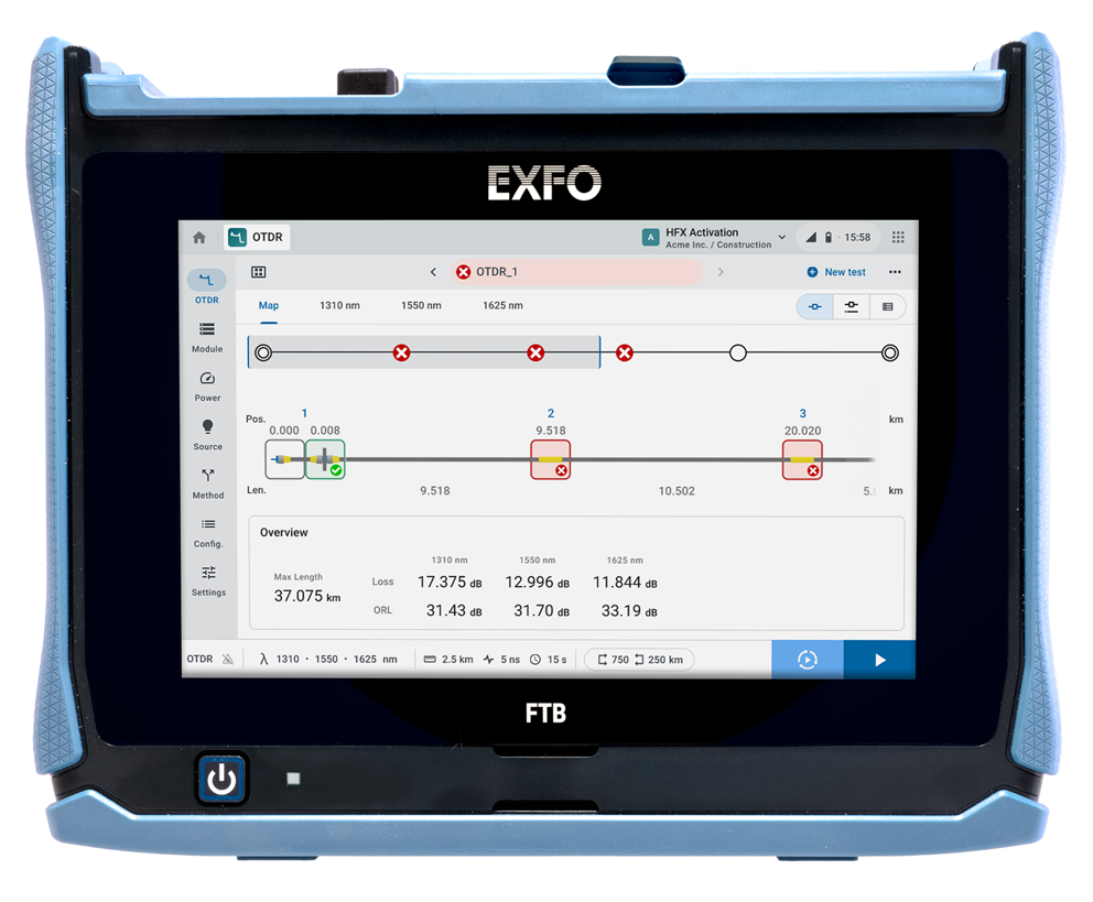 FTB Lite 750D - Connected metro/longhaul OTDR