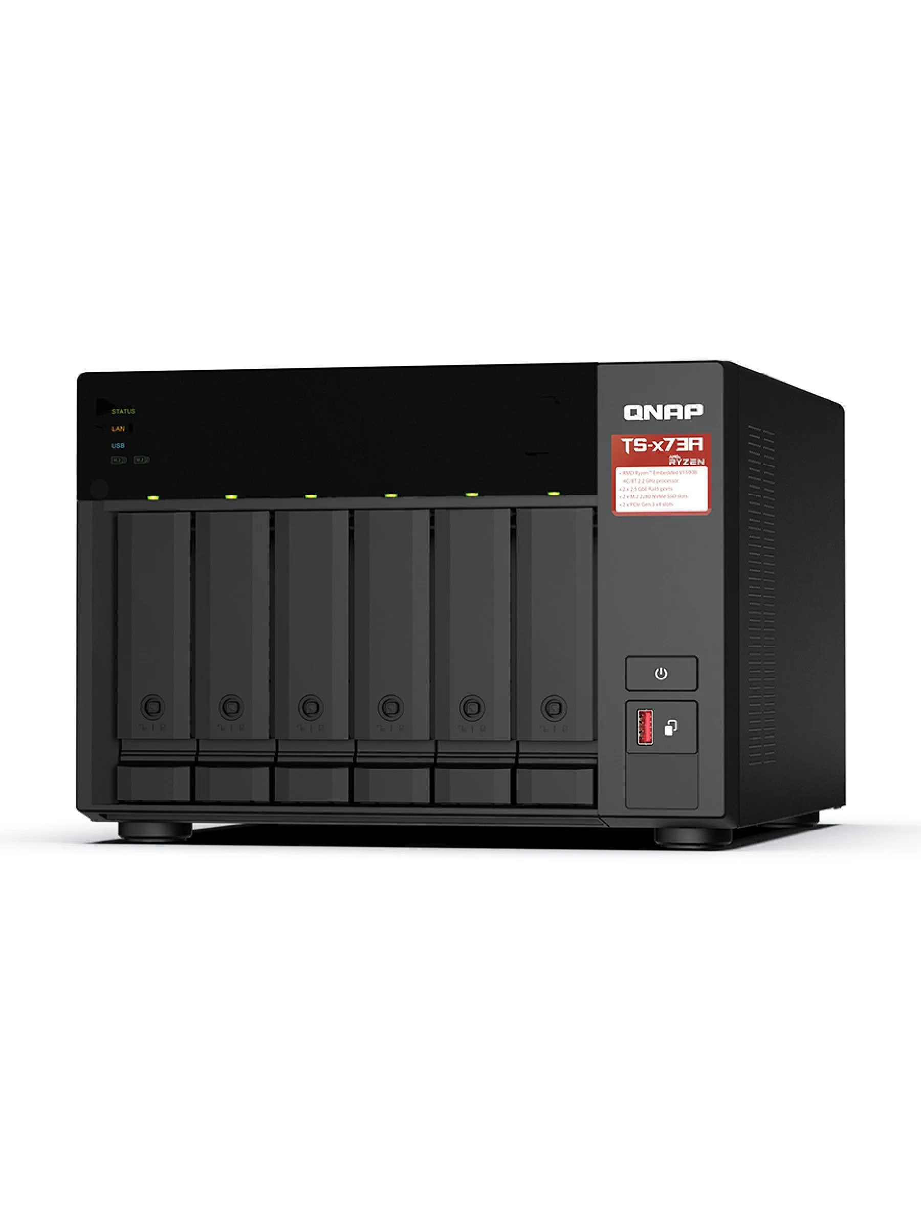 QNAP TS-673A-8G 6-bay NAS, AMD Ryzen V1000 series V1500B 4C/8T 2.2GHz, 8GB DDR4 RAM s
