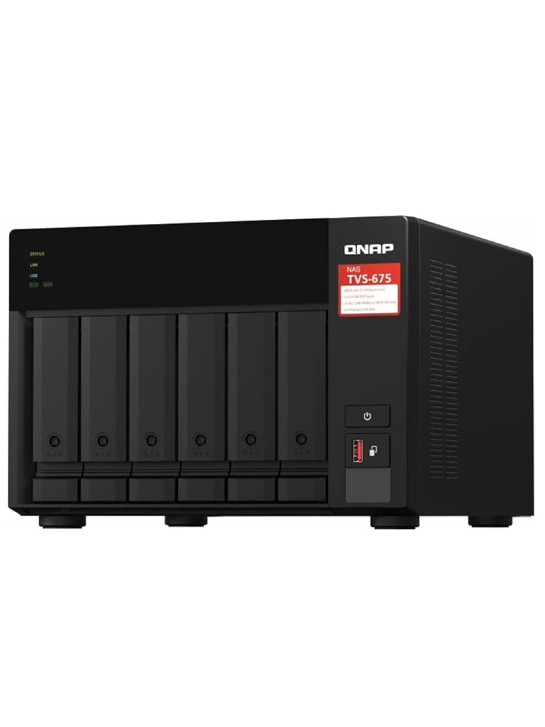 QNAP TVS-675-8G 6-bay NAS, Zhaoxin KX-U6580 8C/8T 2.5GHz, 8GB DDR4 RAM