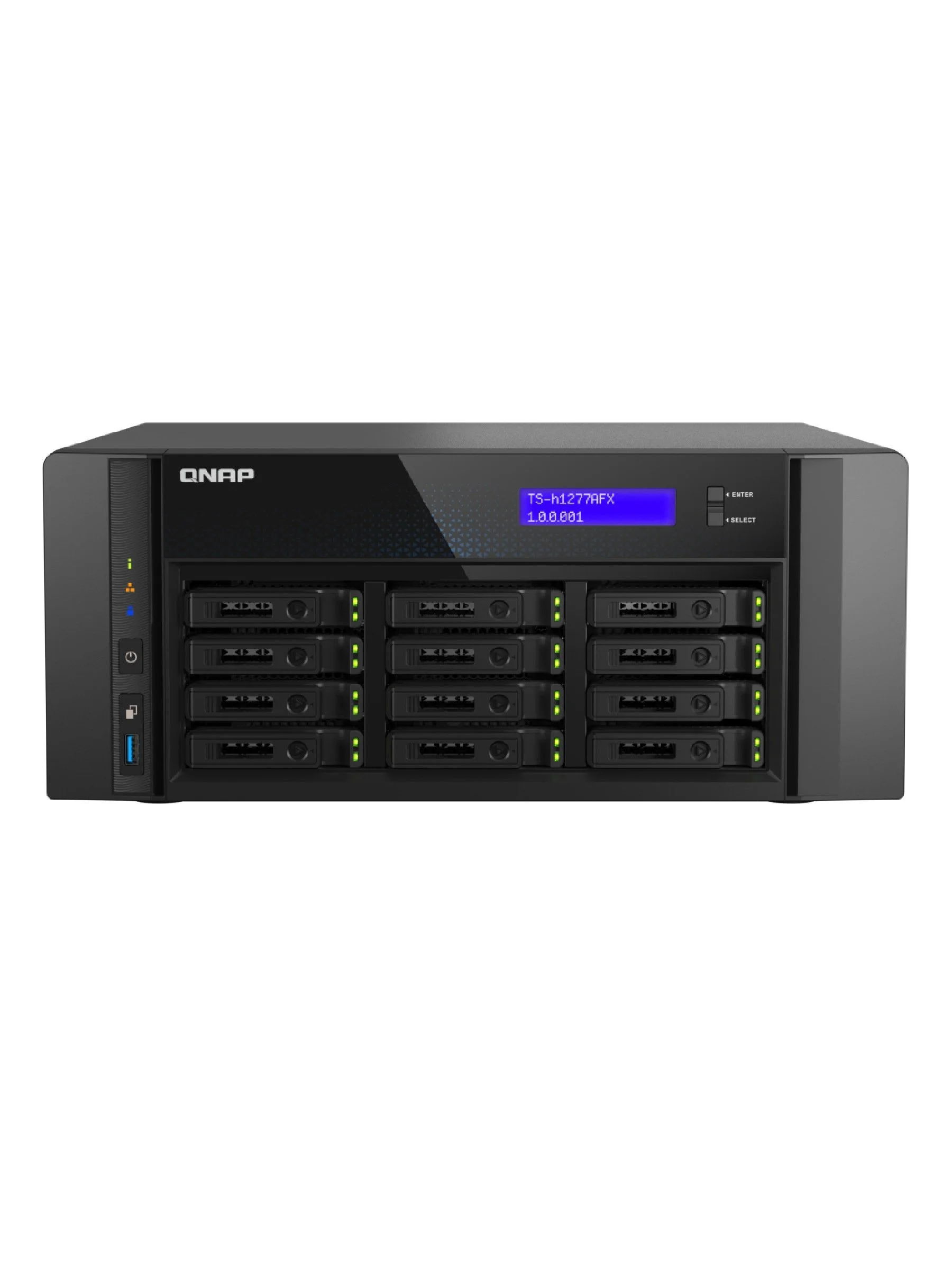QNAP TS-H1277AFX-R7-32G 12-bay 2.5" SATA all flash desktop NAS, AMD Ryzen7 9000 series 8C,
