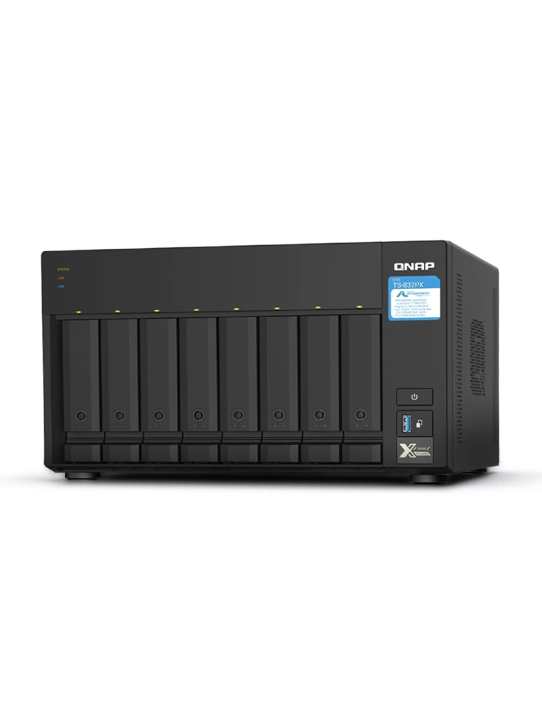 QNAP TS-832PX-4G 8-Bay NAS, AL324 64-bit quad-core