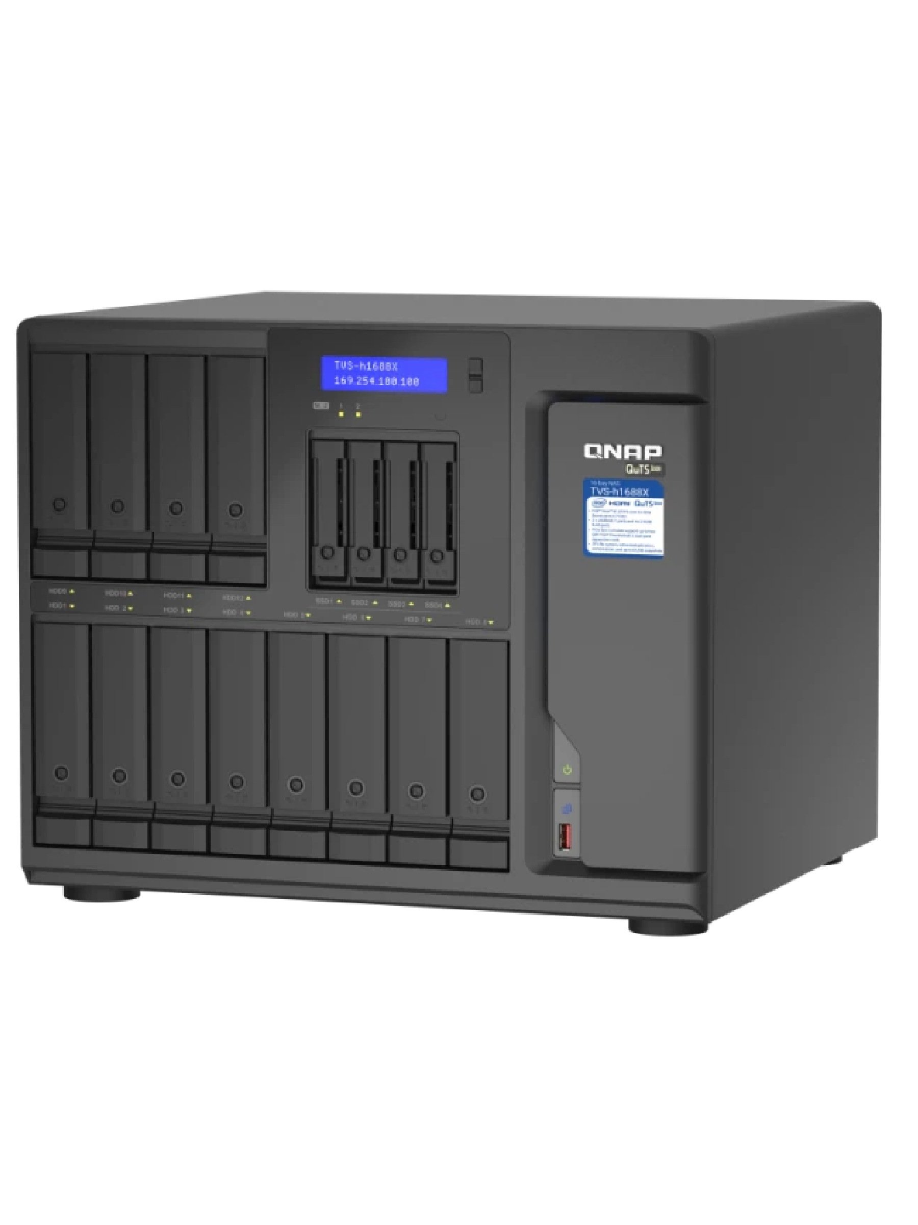 QNAP TVS-h1288X-W1250-16G 12-Bay TurboNAS (8 x 3.5" HDD + 4 x 2.5" SSD), SATA 6G