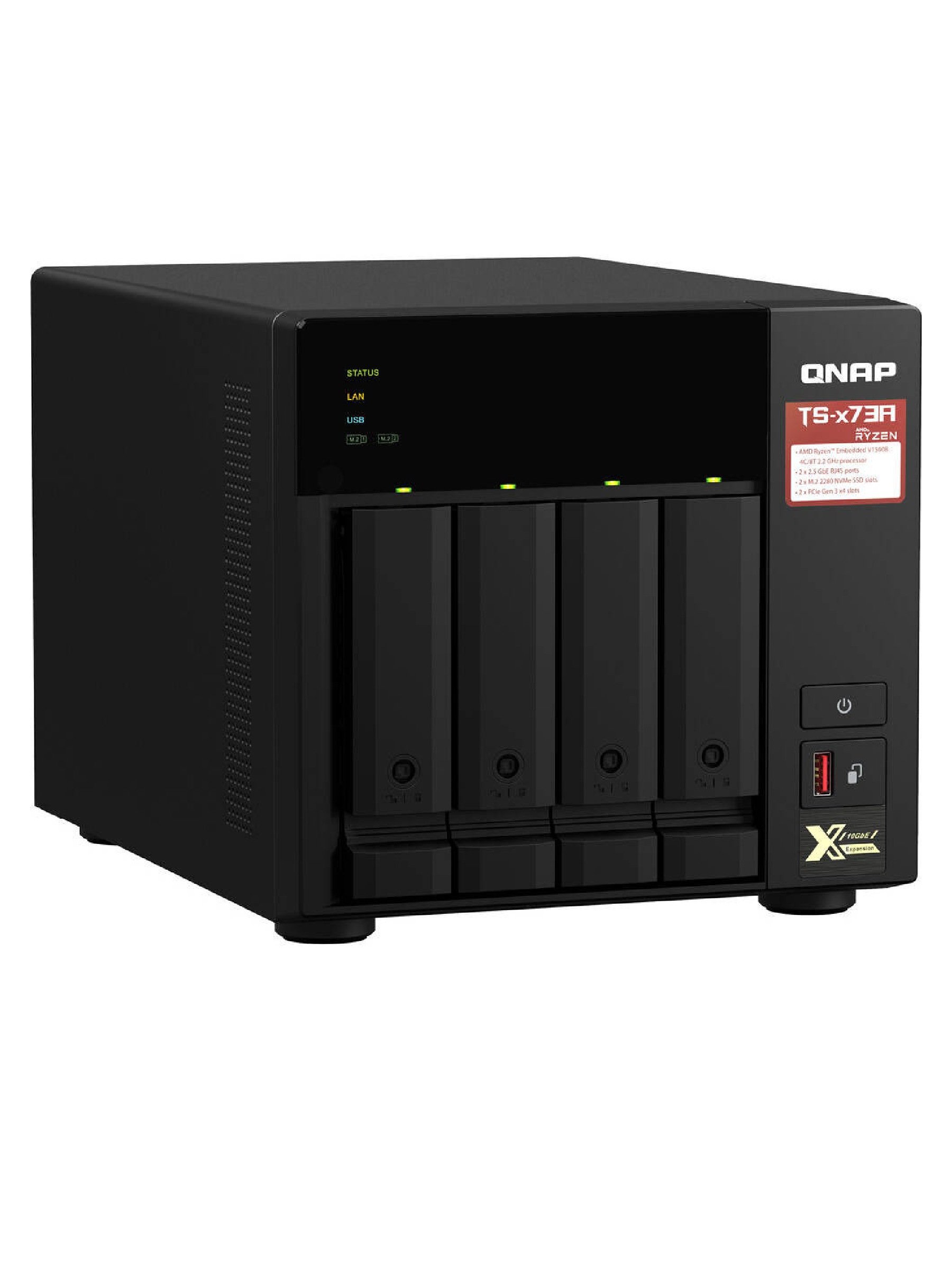 QNAP TS-473A-8G 4-bay NAS, AMD Ryzen V1000 series V1500B 4C/8T 2.2GHz, 8GB DDR4 RAM
