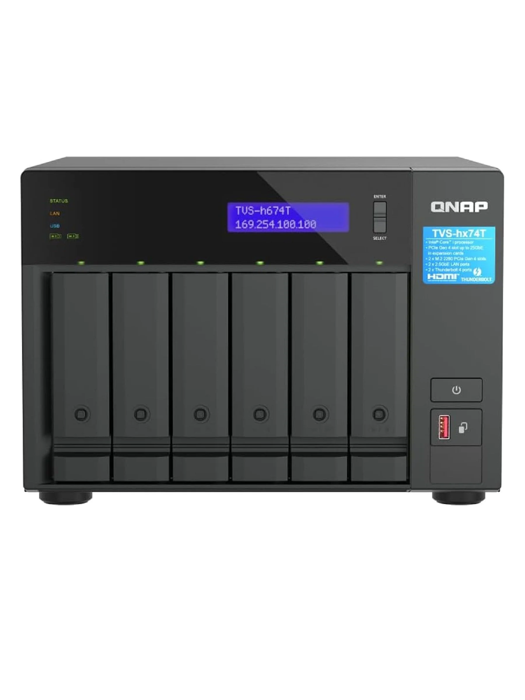 QNAP TVS-H674T-I5-32G Intel Core i5-12400 6-core 12