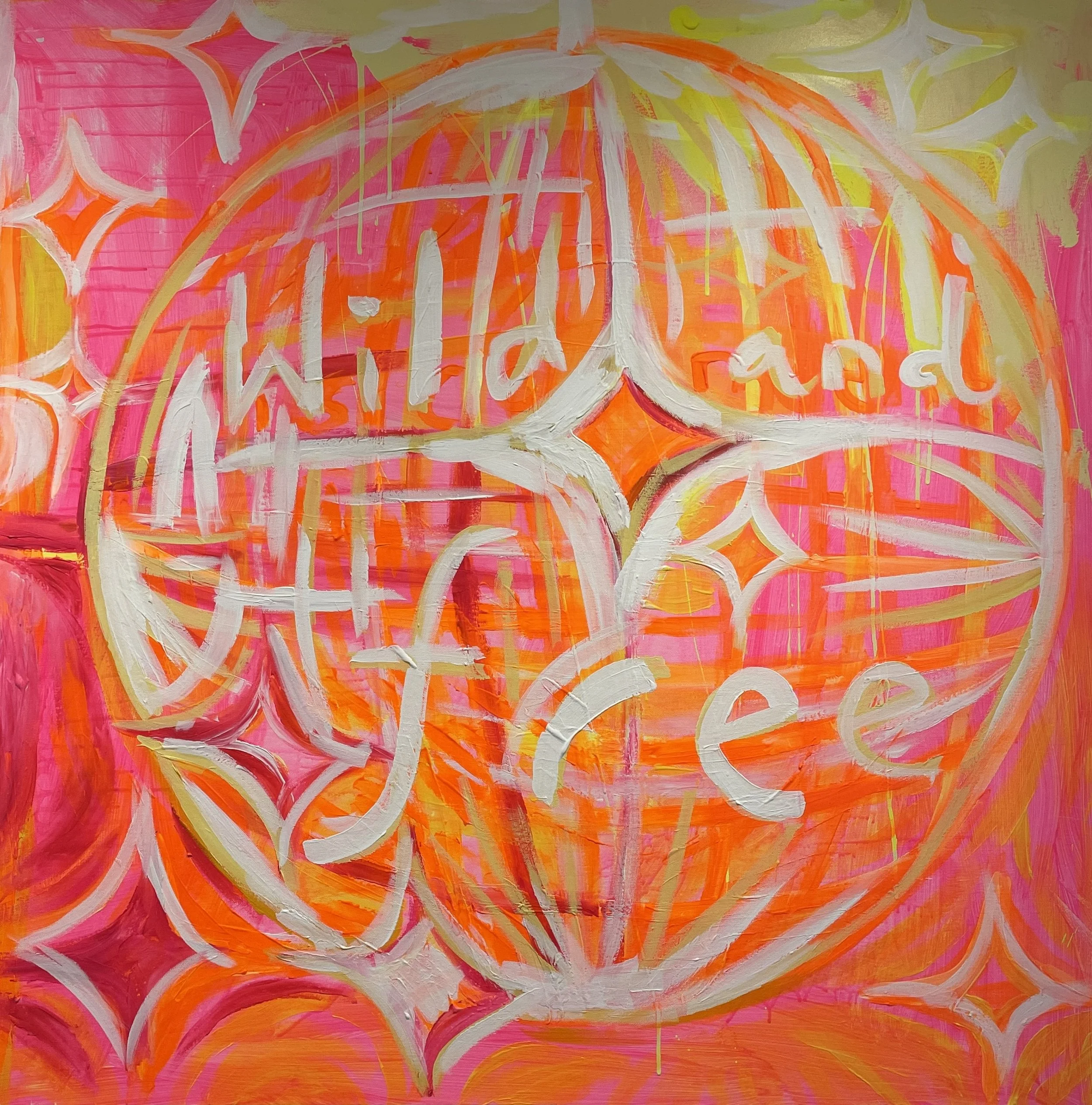 'Wild and Free Disco', 100cm x 100cm