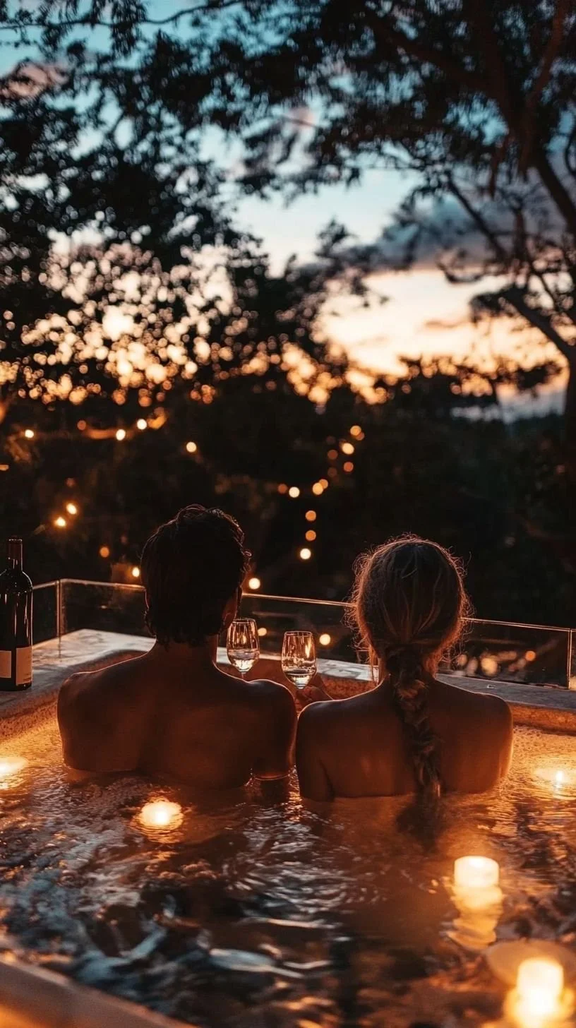 Expérience bien-être en Bulgarie, bain extérieur au coucher du soleil pour un voyage romantique