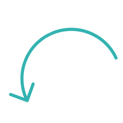 A stylized teal arrow