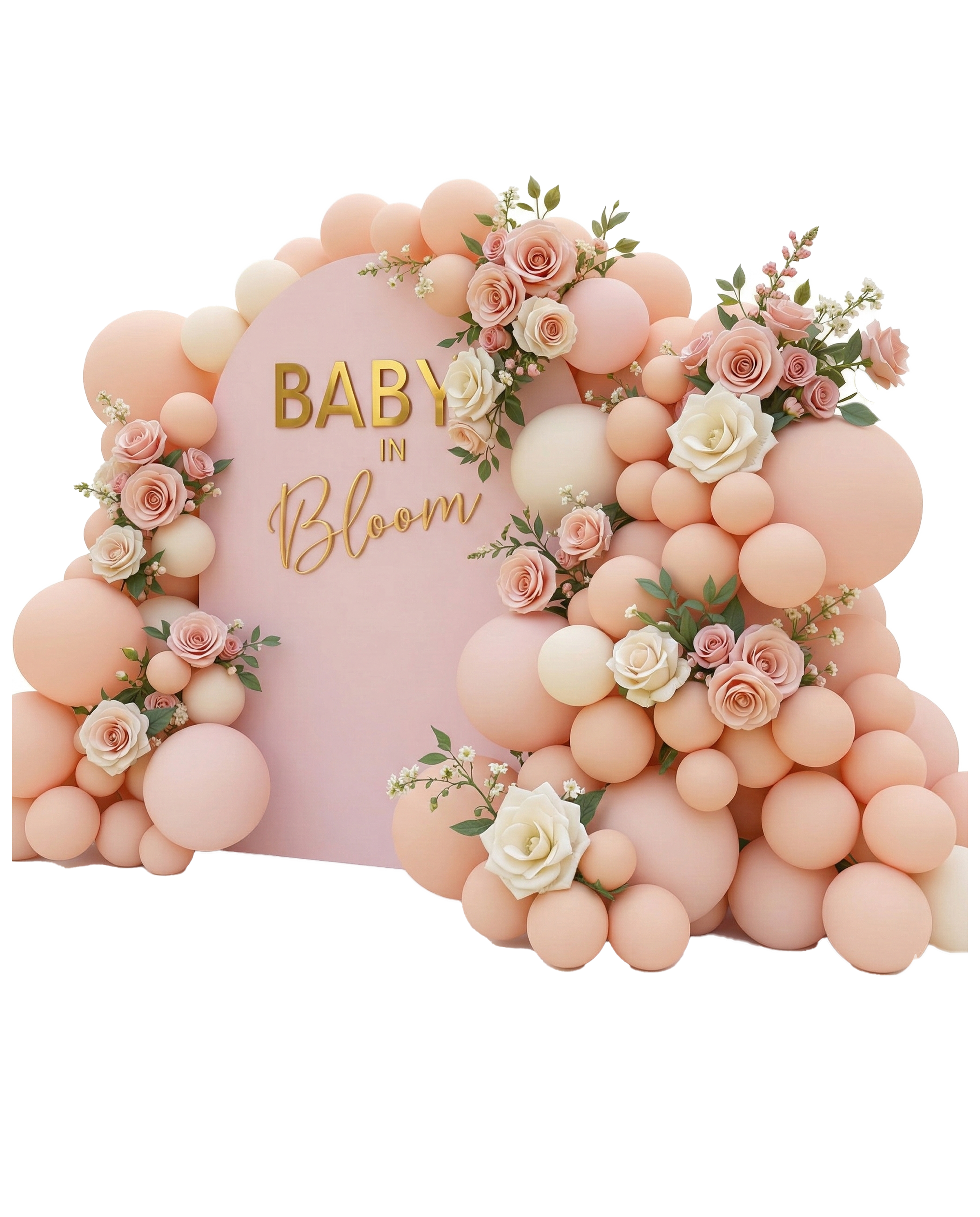 Baby in Bloom Balloon Arch Backdrop