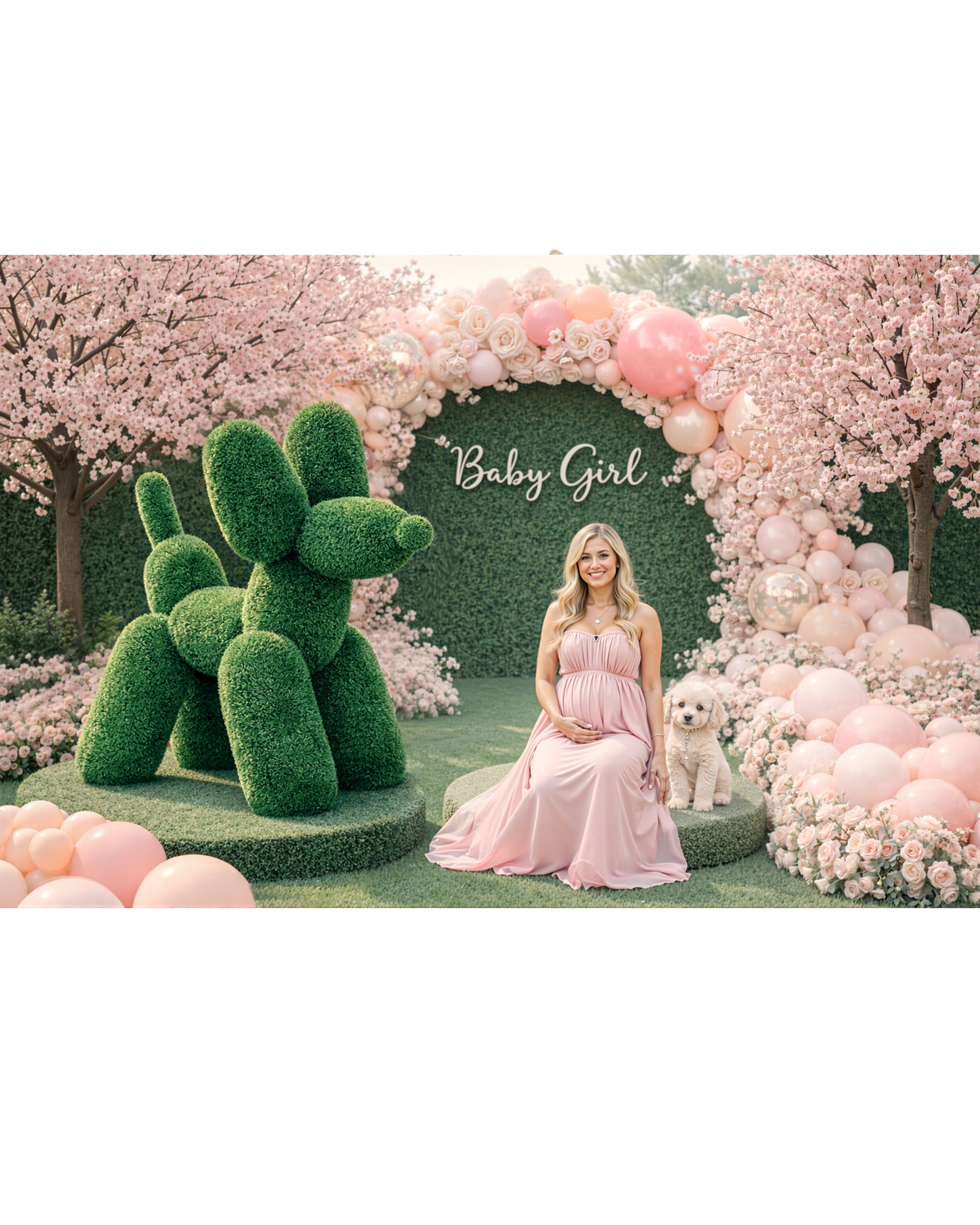 Cherry blossom garden backdrop with pink balloon garland.png