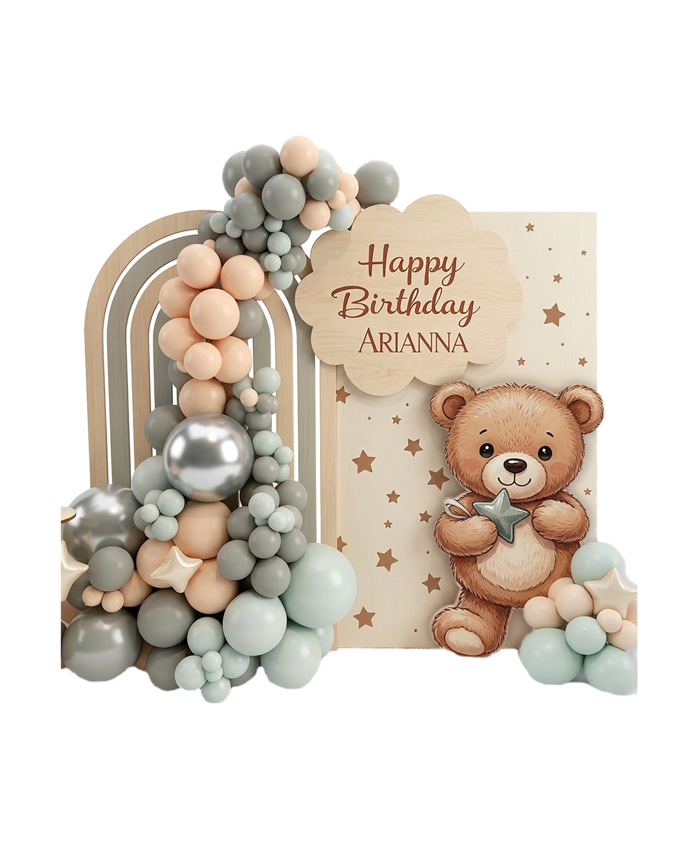 Woodland Teddy Bear Custom Backdrop Set