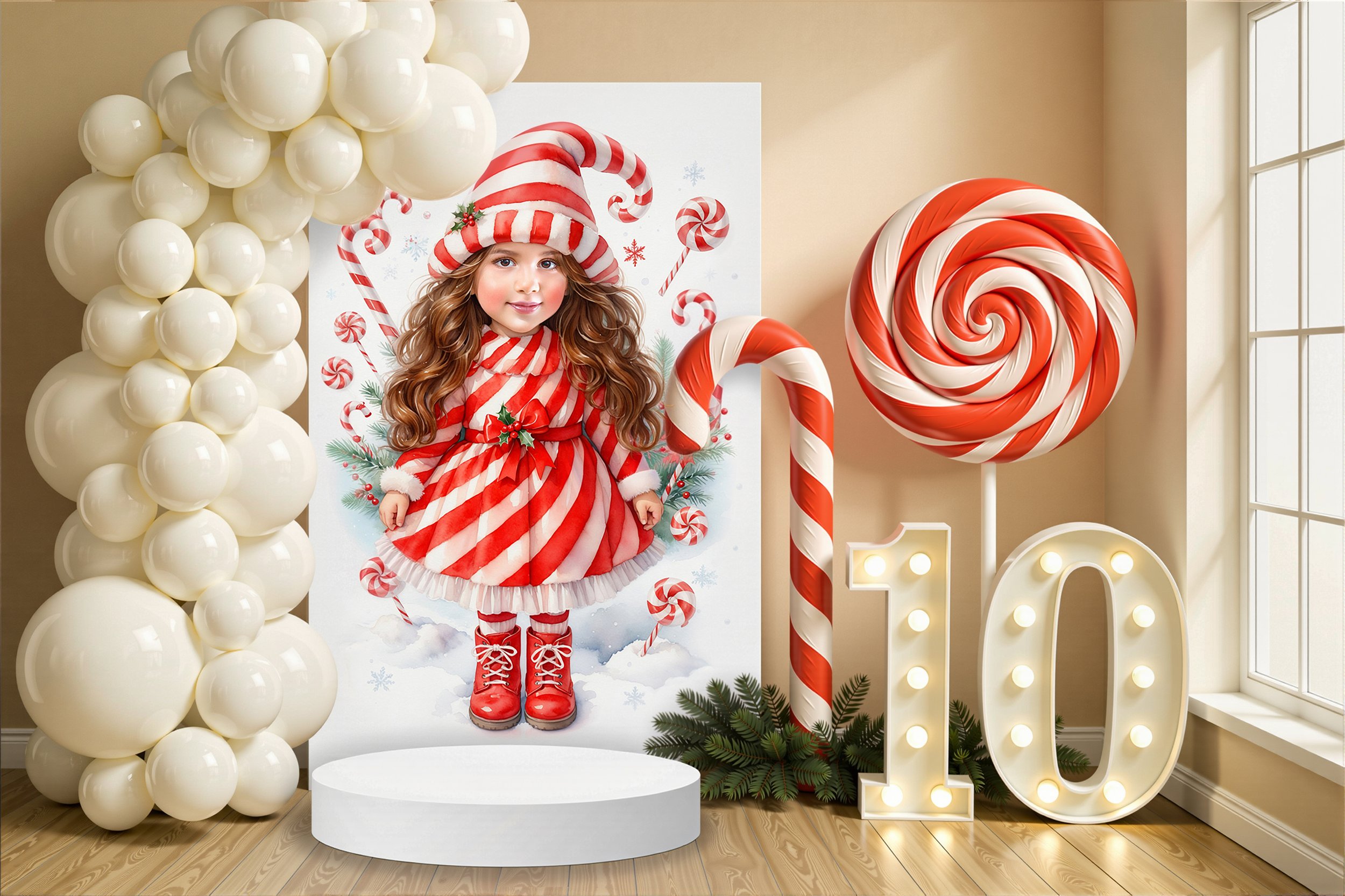 Whimsical Winter Candyland Backdrop