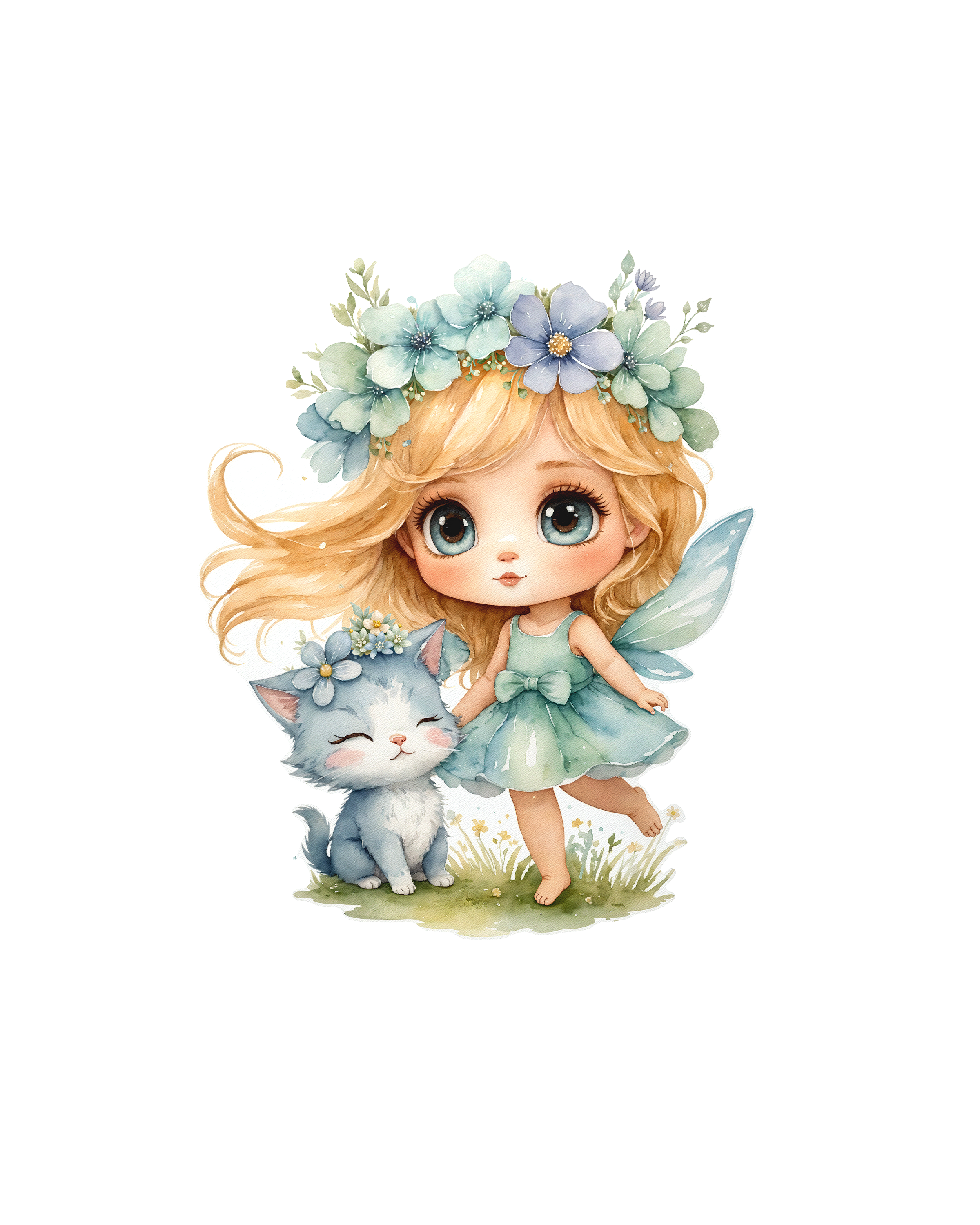 Blossom Fairy with Kitten
