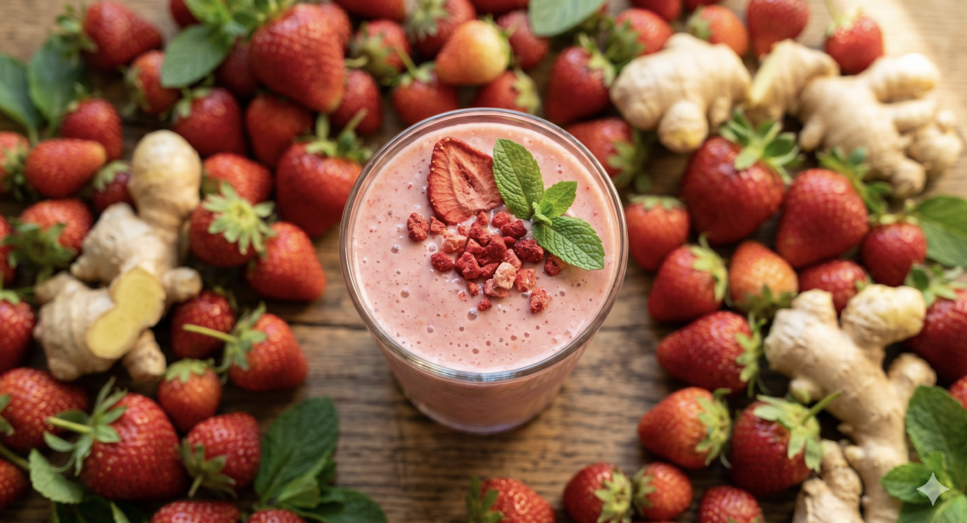 Spiced strawberry smoothie