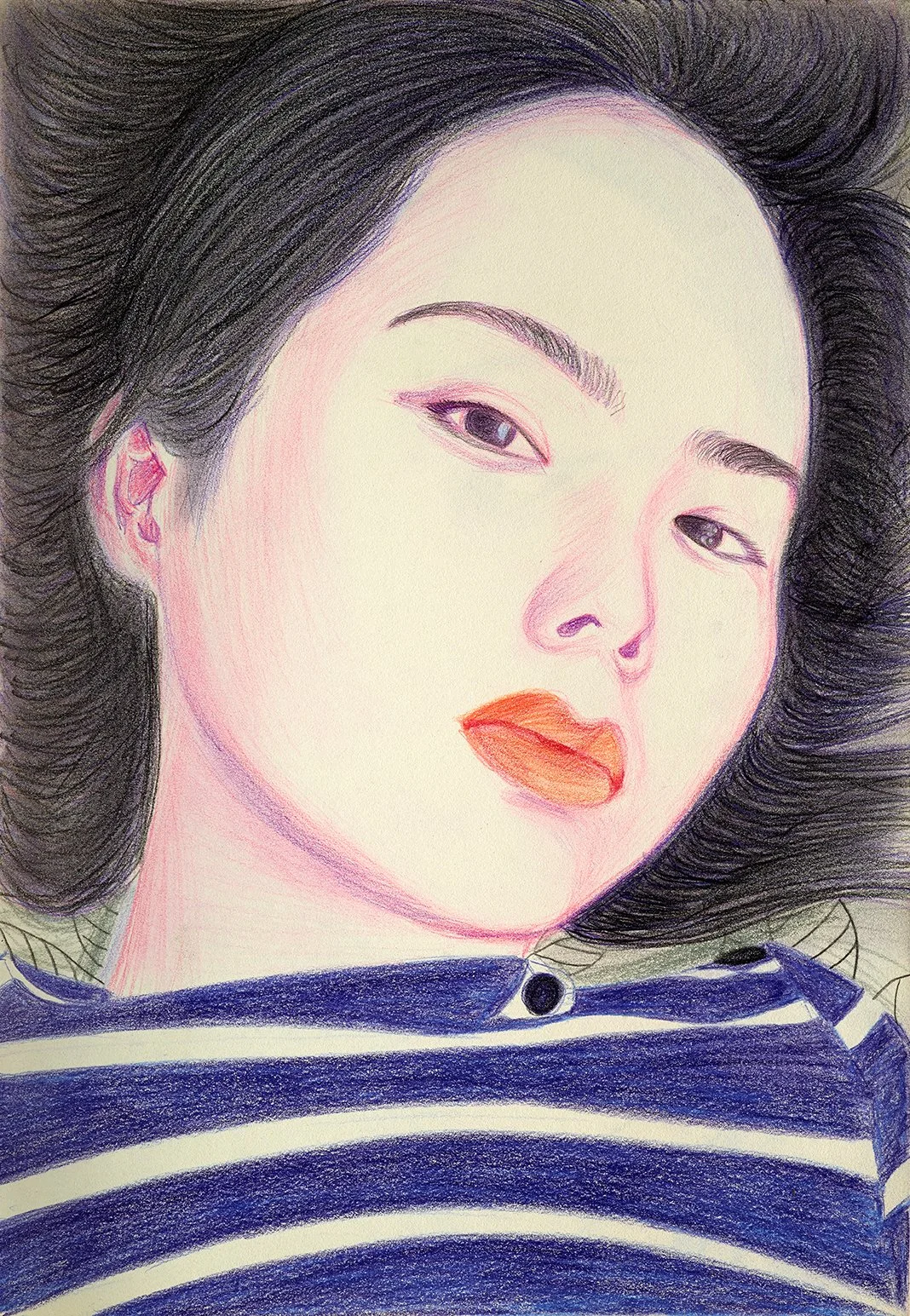 Freya 2022, Colored pencils on paper 29,7x42 cm