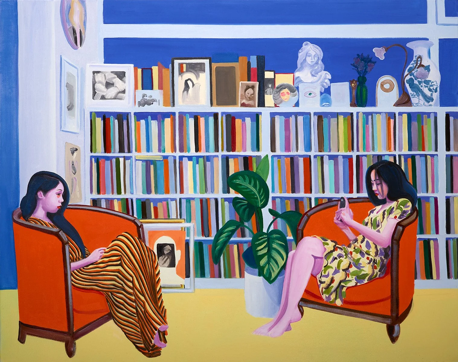 Friends in my studio, Corinne et Laetitia 2025 Oil on Canvas 73x92 cm
