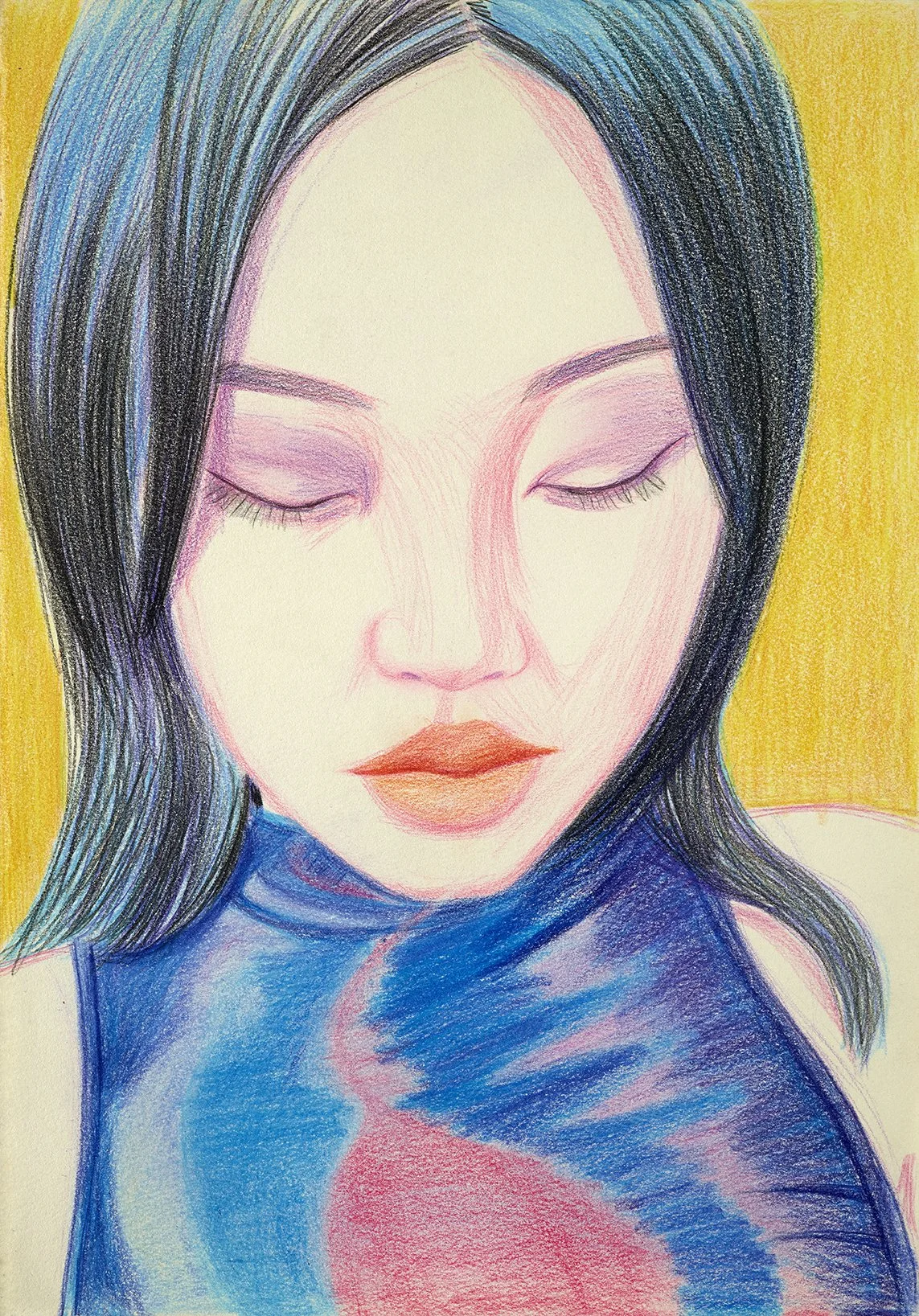Niji 2022, Colored pencils on paper 29,7x42 cm