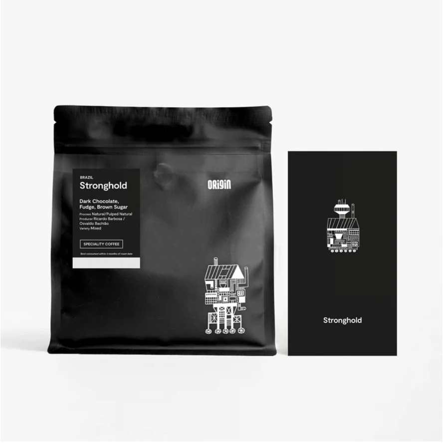 Black Bag of Origin Coffee Stronghold served at a mobile coffee cart